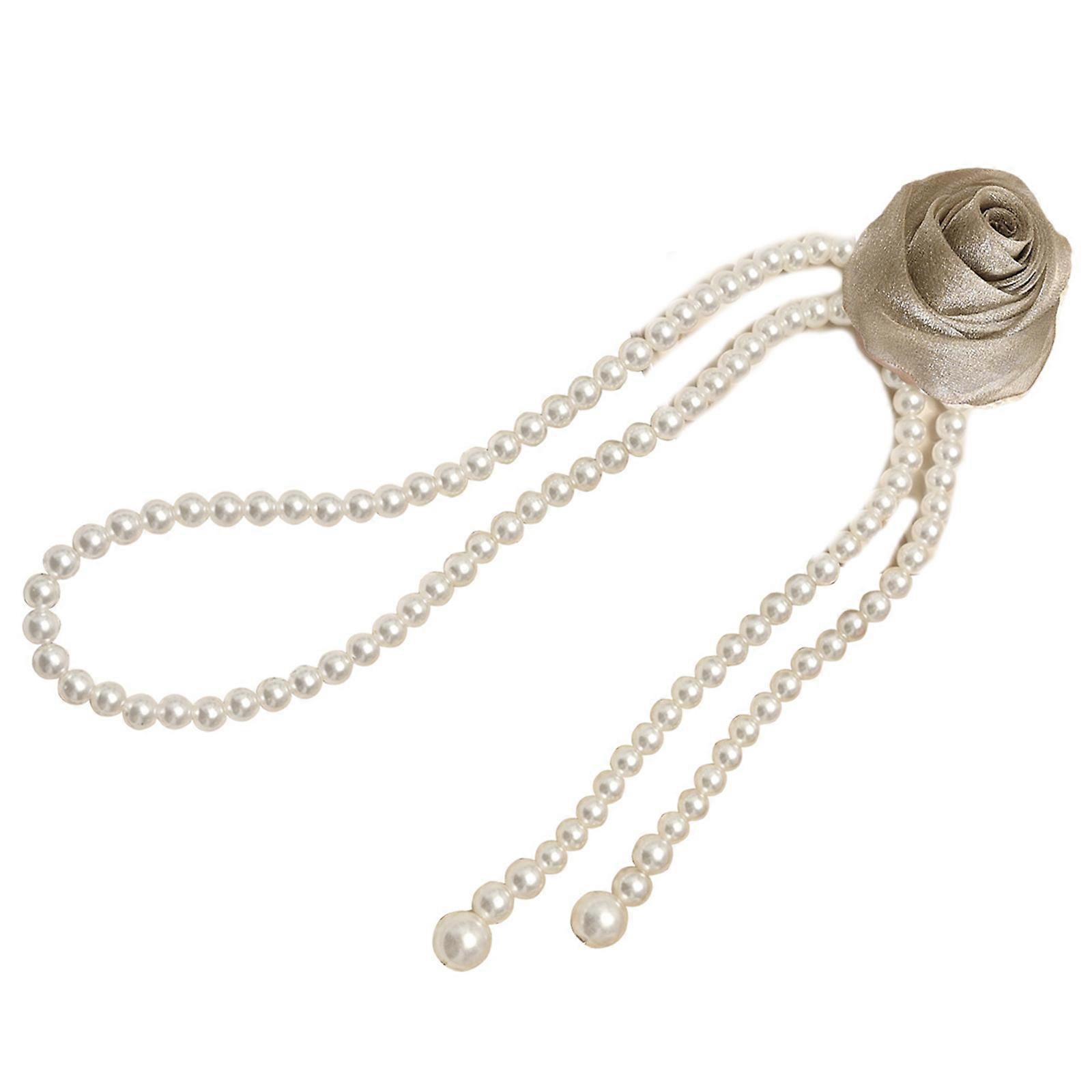 Curtain Holders Artificial Pearls Rope Tiebacks For Stylish And Functional Use Elegant Homes Look for Various Homes  Champagne