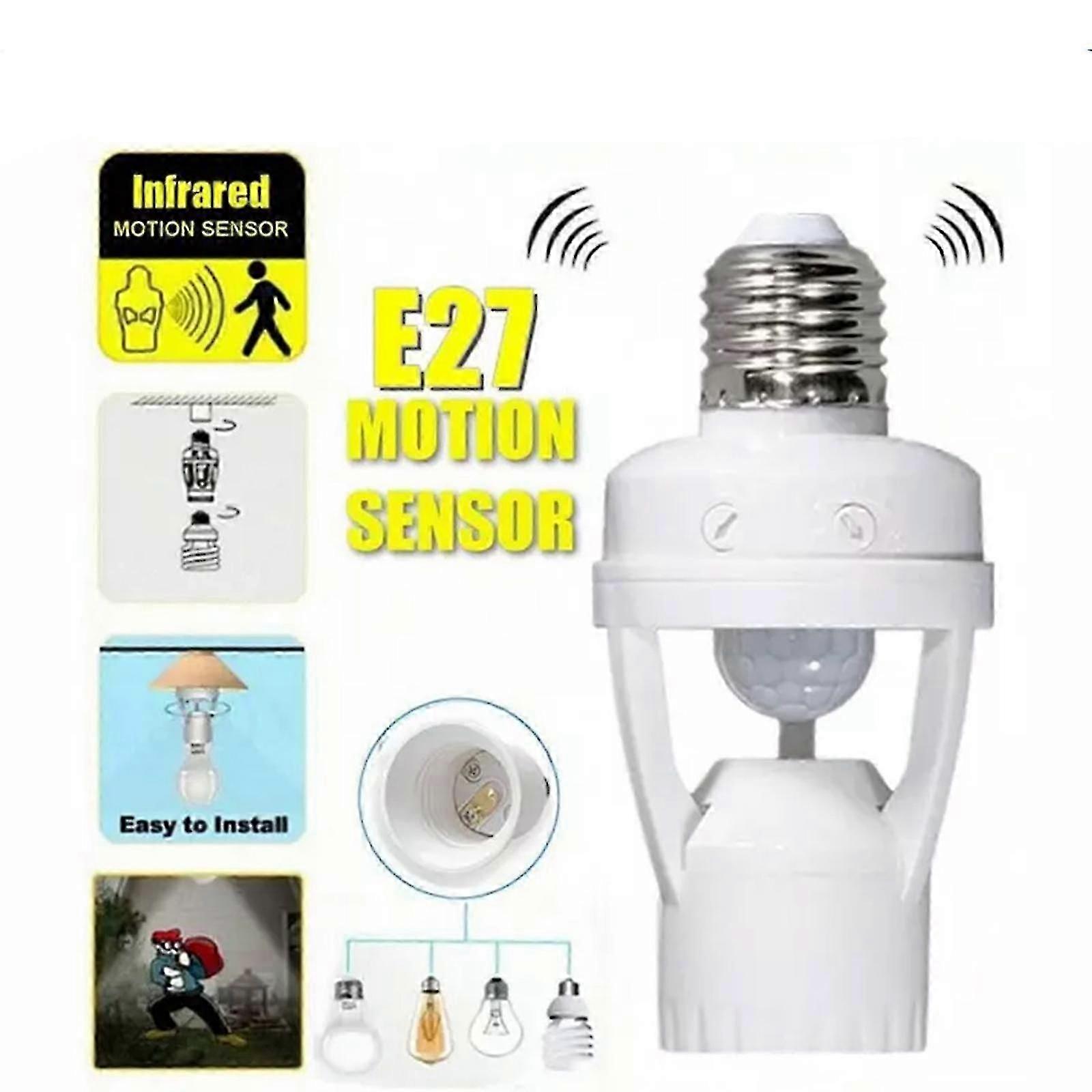 E27 60w motion sensor safety motion sensor light bulb socket NEW 25-26