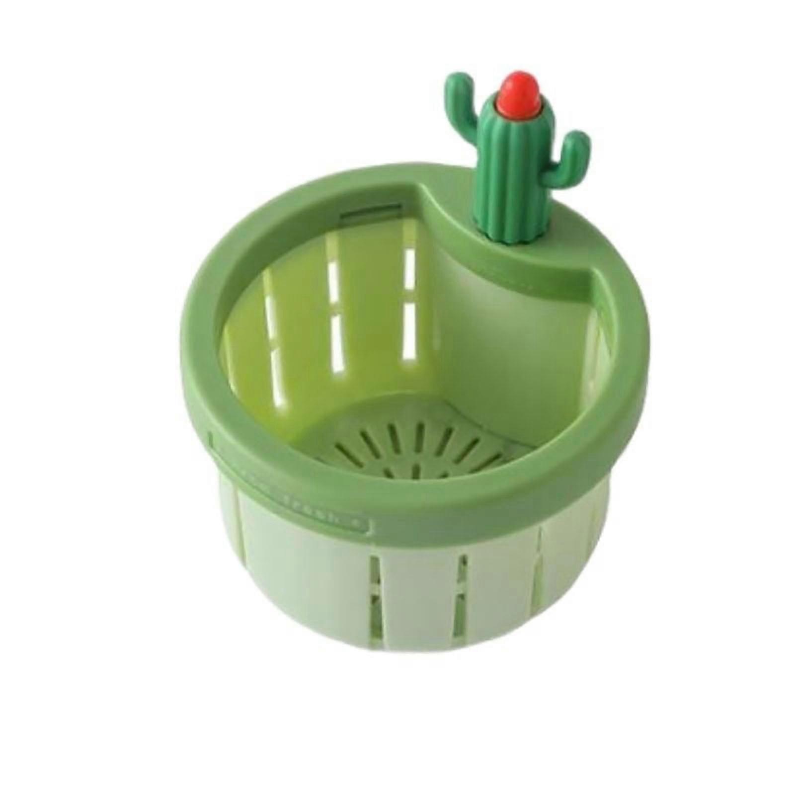 Cactus Kitchen Sink Drain Strainer, Press Automatic Dumping Basket, Multi-Functional Lifting Filter Net, Waste Collector Compatible with Standard