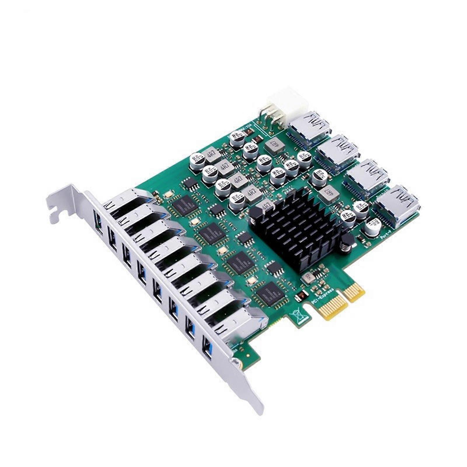 4 Channel USB 3.2 PCIe X1 Adapters Card Plugs And Play Installation Supports High Power Devices Stable Data Transfer Multicolor