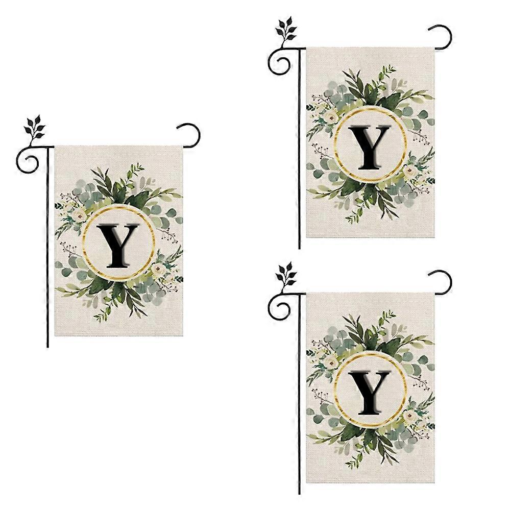 Y Linen Garden Flag Double Layer Double Sided Letters