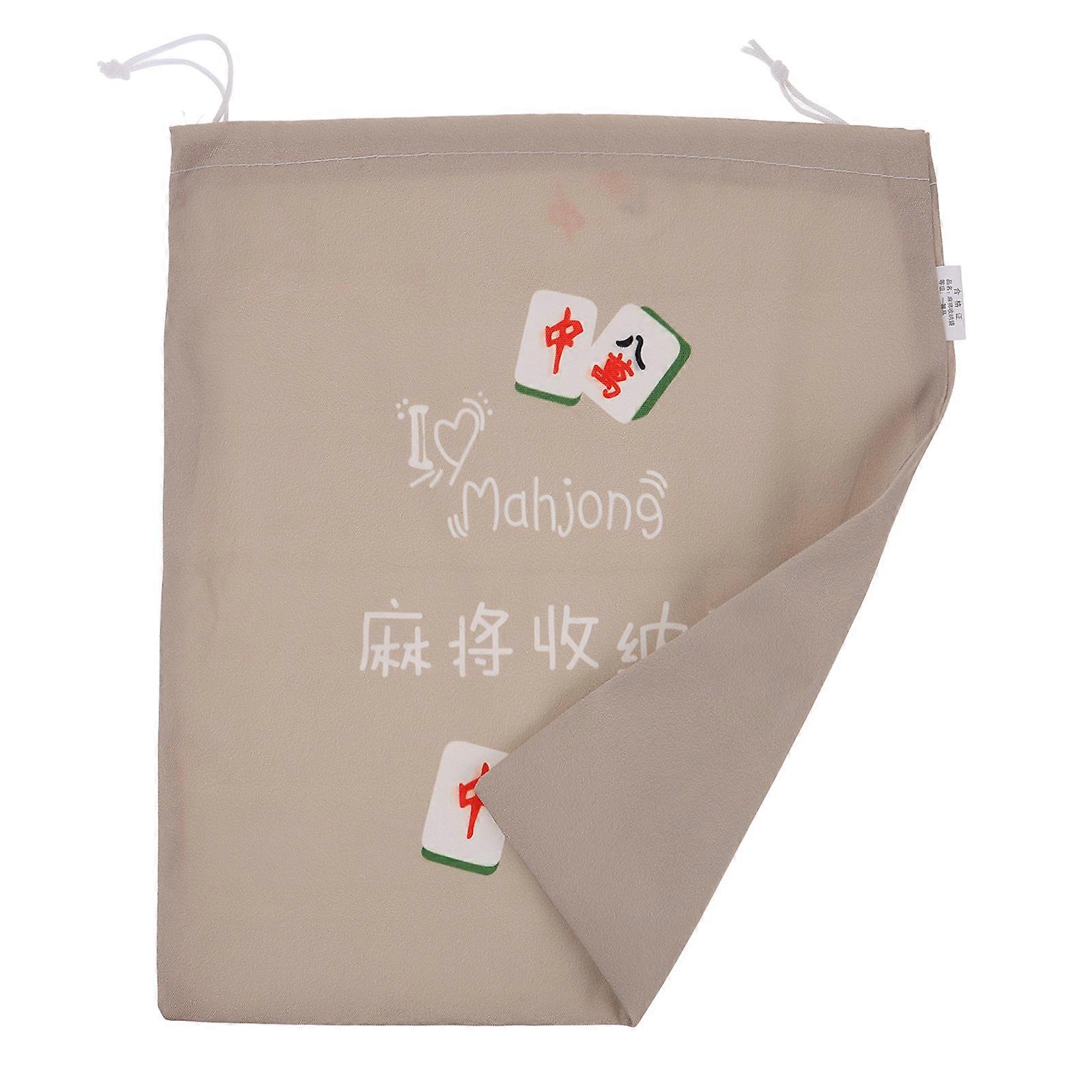 Drawstring Pouch For Mahjong Tiles On-the-go Use Rectangular Shape Scratch Resistance 1Pack
