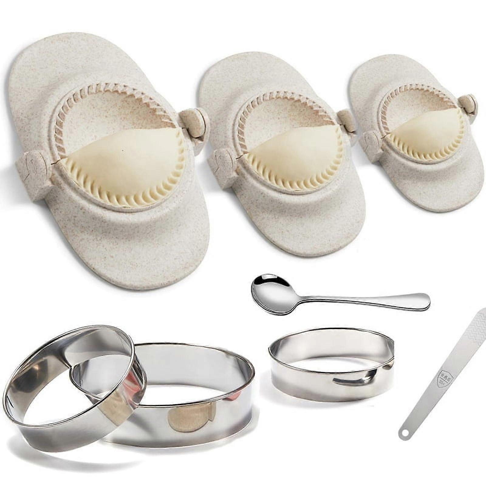 Empanada Maker Press, 6 Inch Extra Large Dumpling Maker Set with Dough Cutter, Dumpling Mold Set for Pierogi, Pastelitos