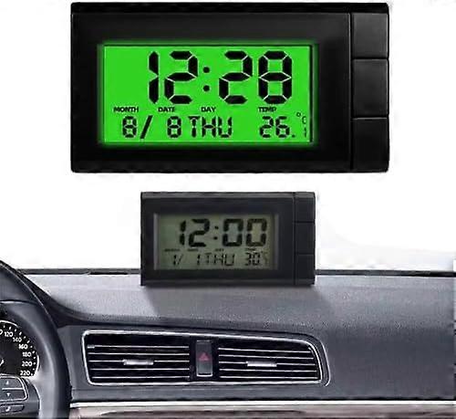 Mini Digital Clock for Car Dashboard, Portable Digital Dashboard Clock with Jumbo LCD Time & Day Display, Mini Automotive Stick On Clock for Car Truck