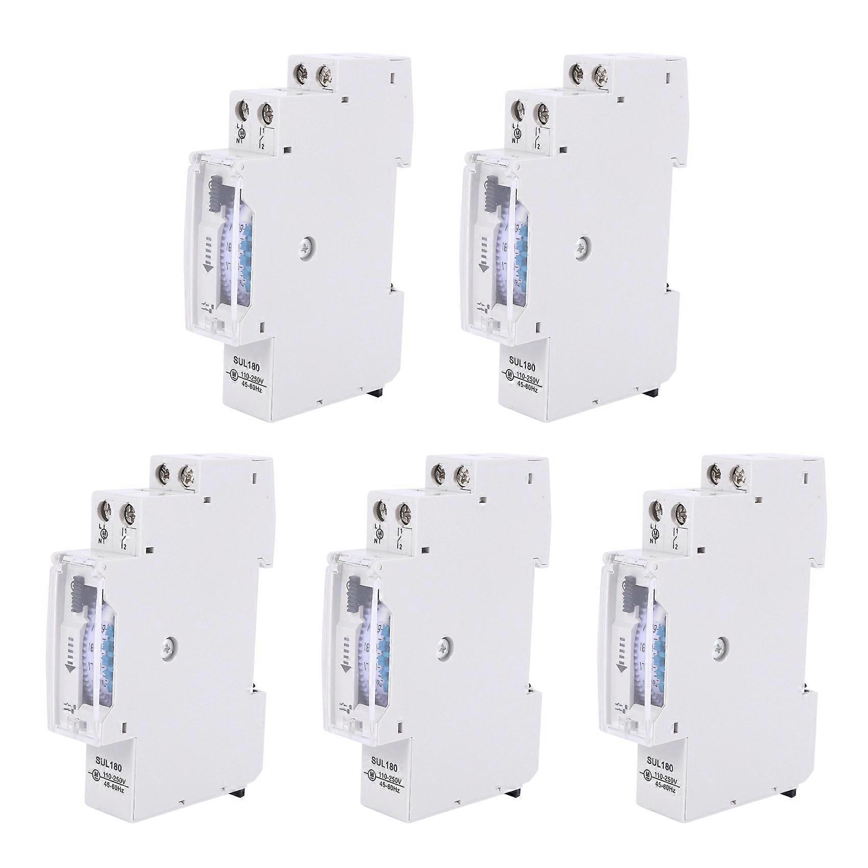 5X SUL180A 15 Minutes Mechanical Timer 24 Hours Programmable Din Rail Timer Time Switch
