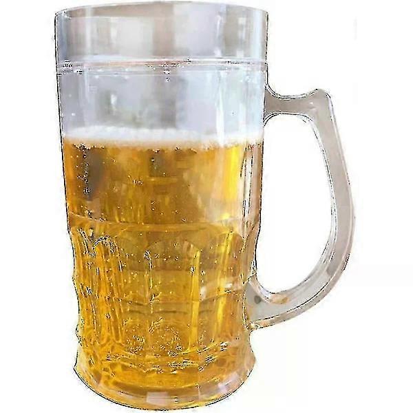 Tricky Beer Mug - Double Interlayer Ice Joke Fake Beer Mug (401-500ml)