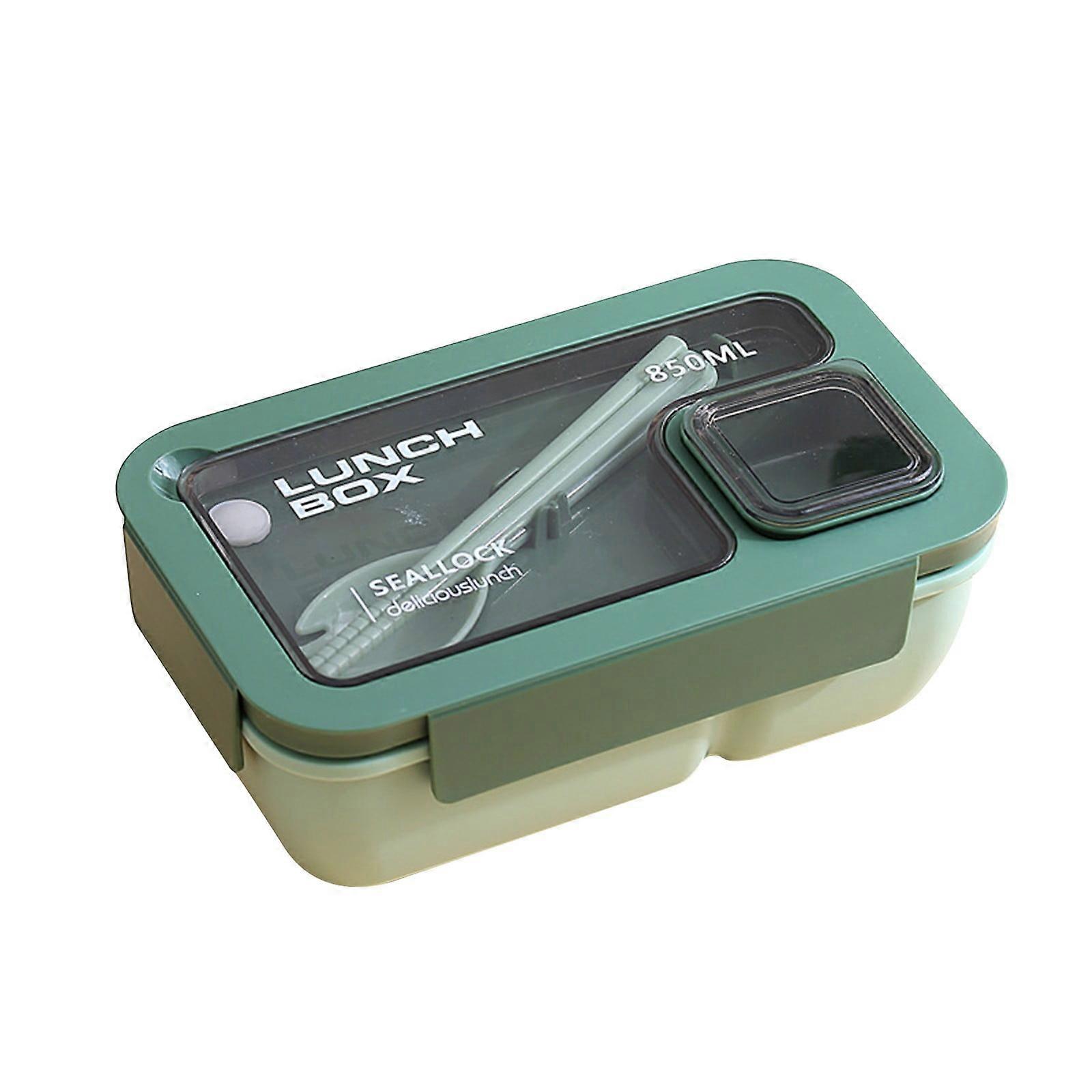 Portable 850ml Leak-Proof Microwave Heating Lunch Box with Tableware, compatible with Hc5227 - Green