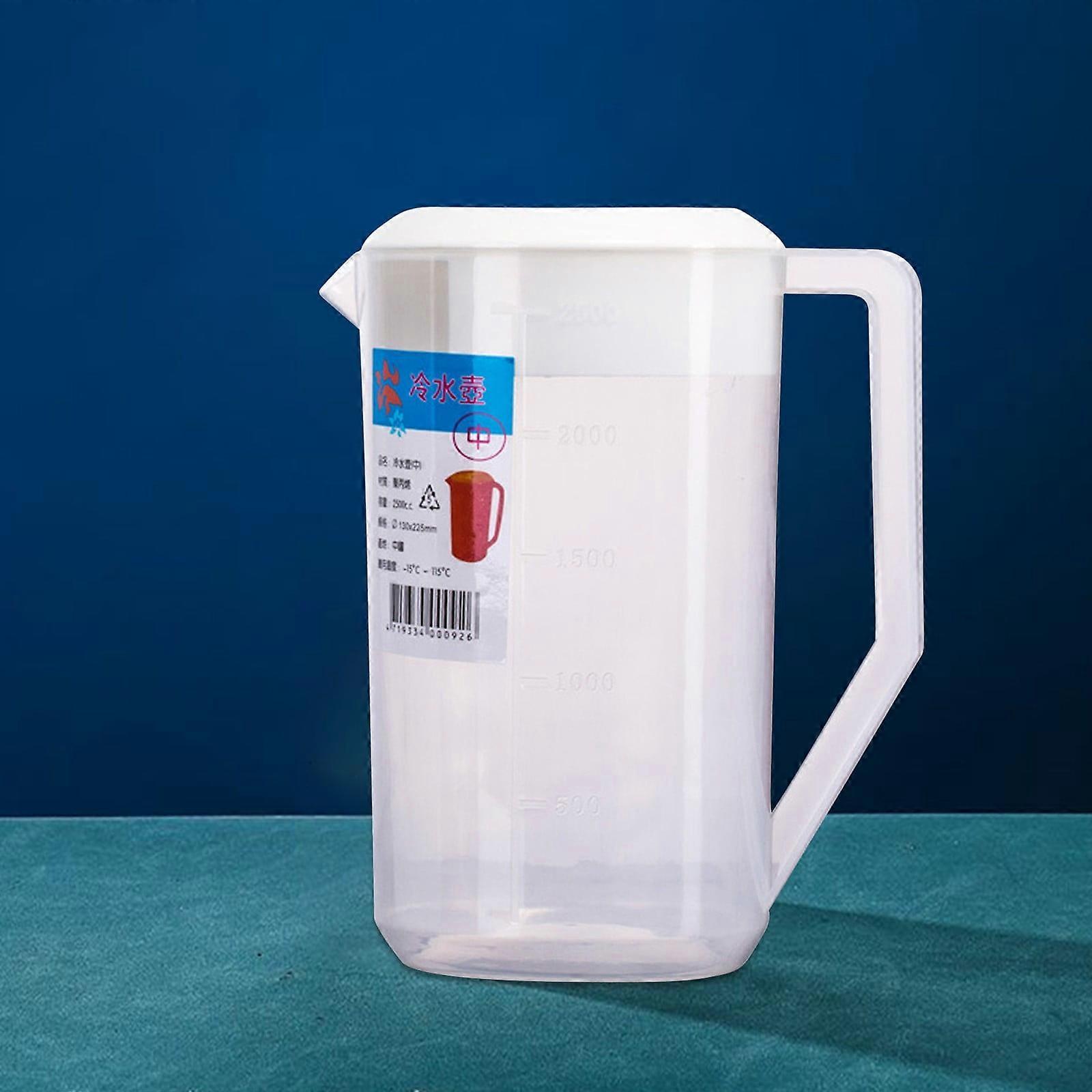 Cold Water Kettle With Scale Plastic With Lid Ice Water Kettle Juice Kettle Large Kettle Large Capacity Heat Cold Water Kettle 2500ml