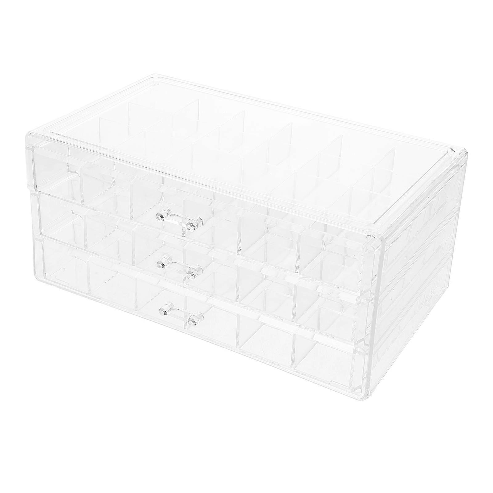 Transparent Jewelry Display Box for Storage with 3-Layers Compartments