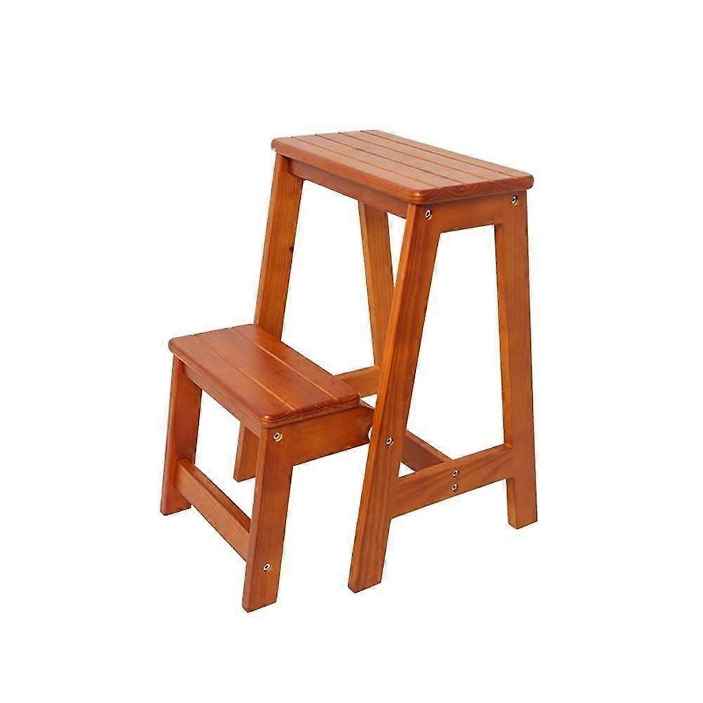 Wooden Folding Step Ladder Stool Solid Wood Chair for Shoe Changing and Home Use 36x58x77cm