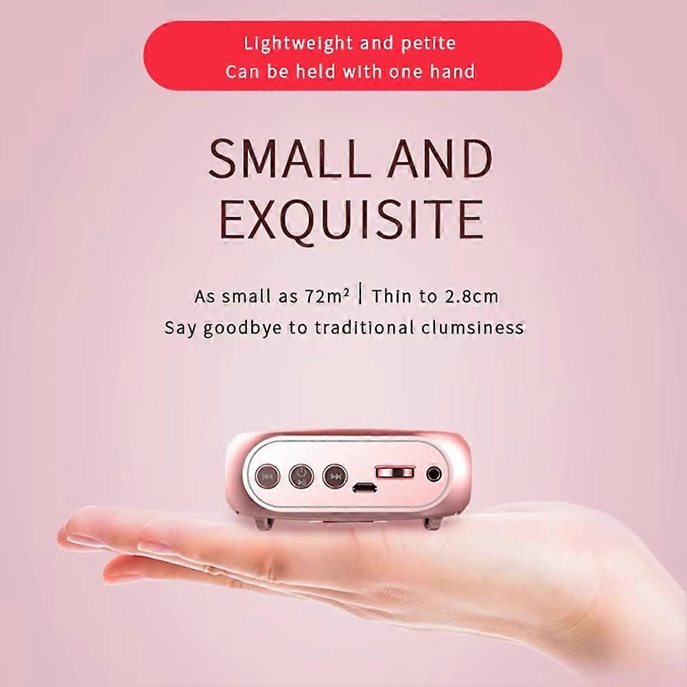 Wireless Bluetooth Microphone Amplifier, Small Portable Tour Guide Microphone Speaker for Teachers Rose Gold