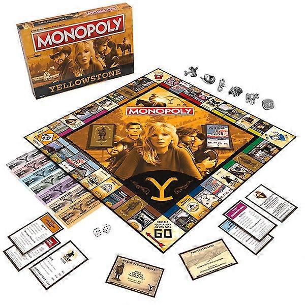 Monopoly: Yellowstone | Buy, Sell, Trade Tiles with Locations from the Paramount Network Show | Collectible Classic Monopoly Game for 6 Players