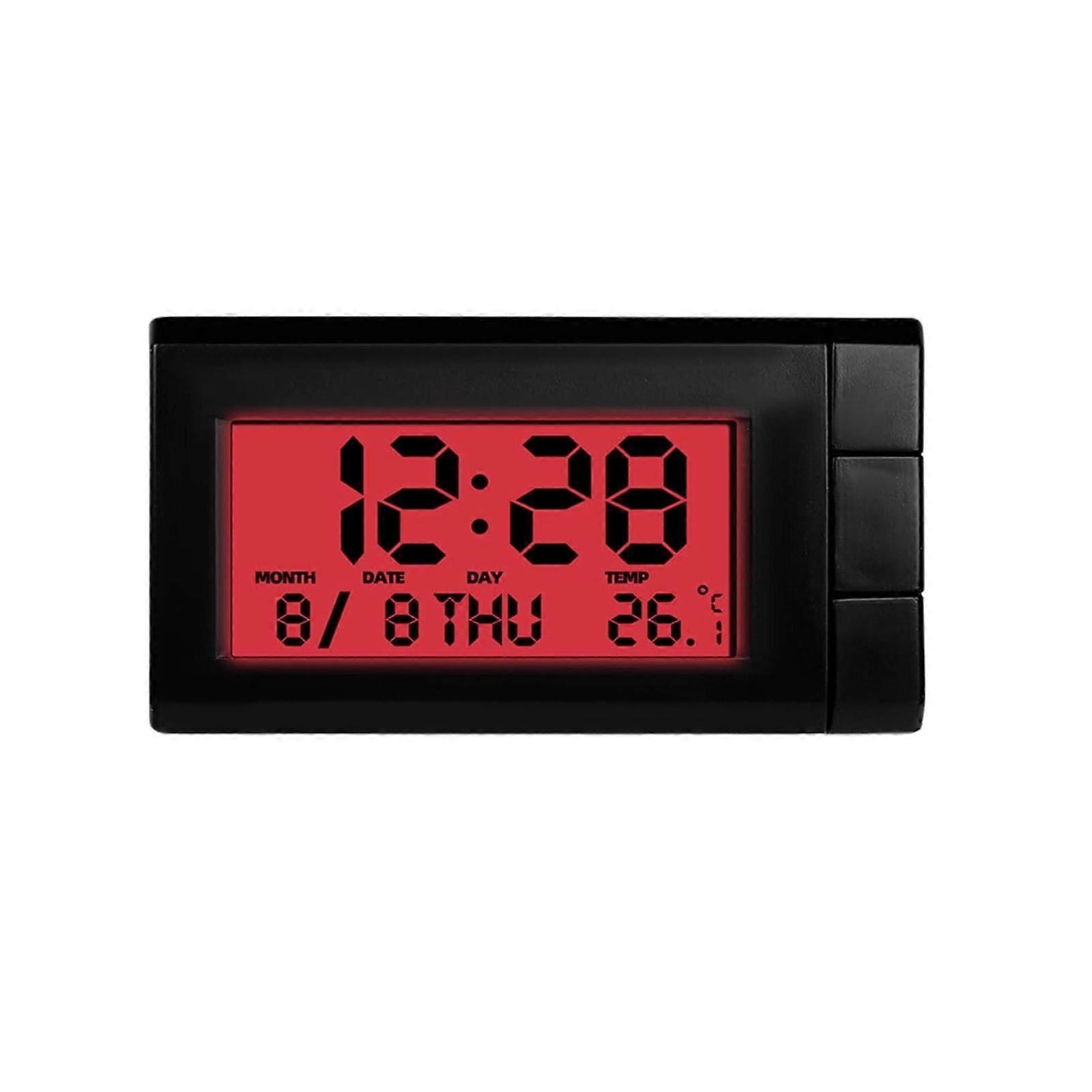 Car Digital Clock and Temperature Gauge 2 in 1 LCD Display Universal Fit Accurate Thermometer