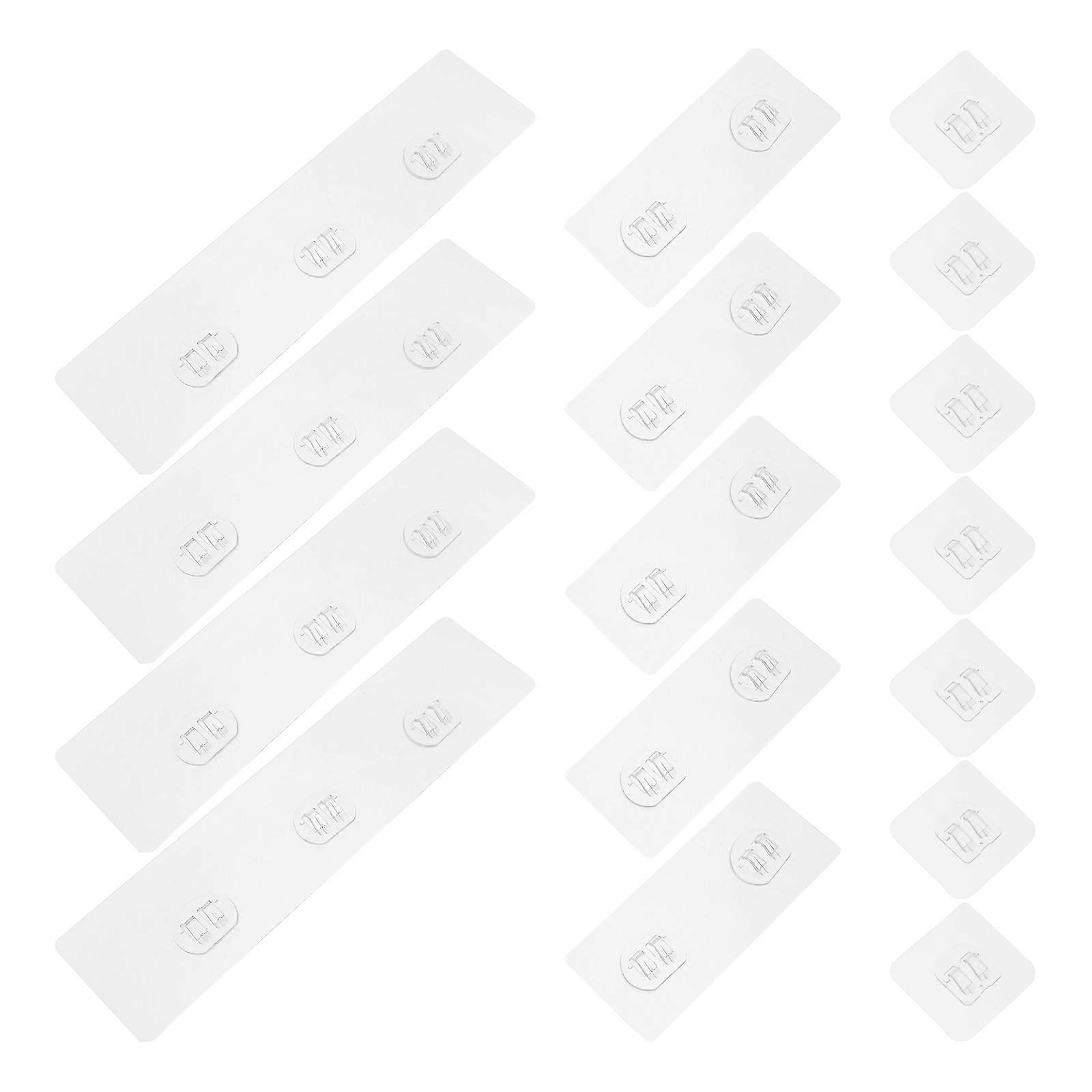 21Pcs Transparent Self Adhesive Hooks Clear Wall Hooks for Hooking