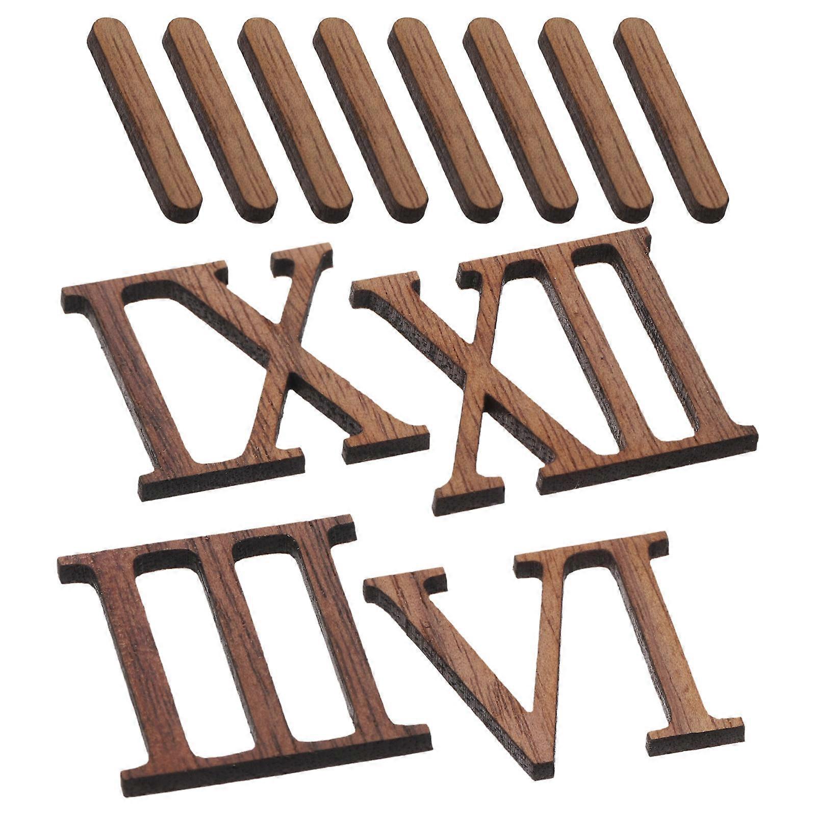 DIY Wall Clock Roman Numerals Numbers Kit Frameless Wooden