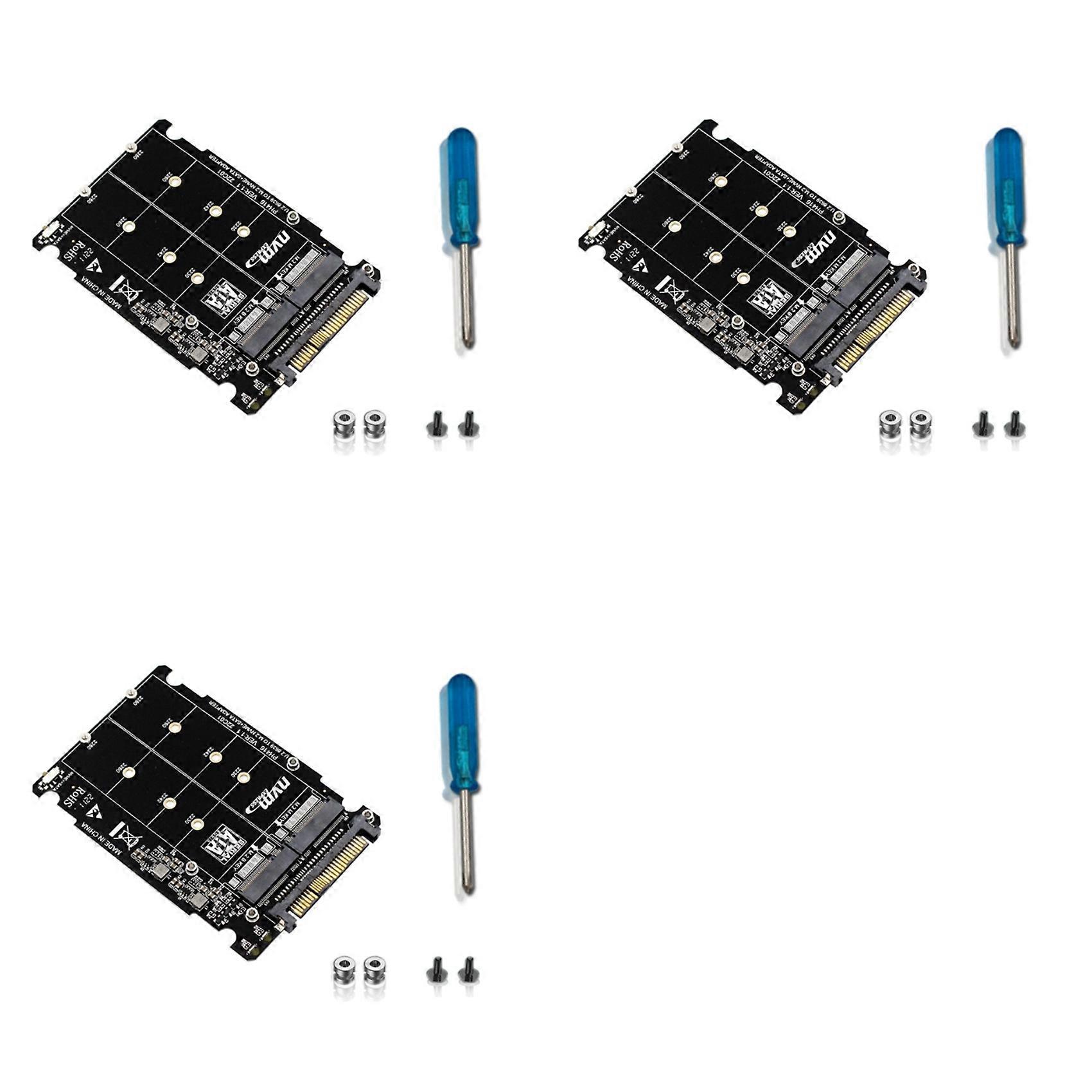 3X M.2 SSD to U.2 Adapter 2in1 M.2 NVMe and SATA-Bus NGFF SSD to PCI-E U.2 SFF-8639 Adapter PCIe M2,Without Shell