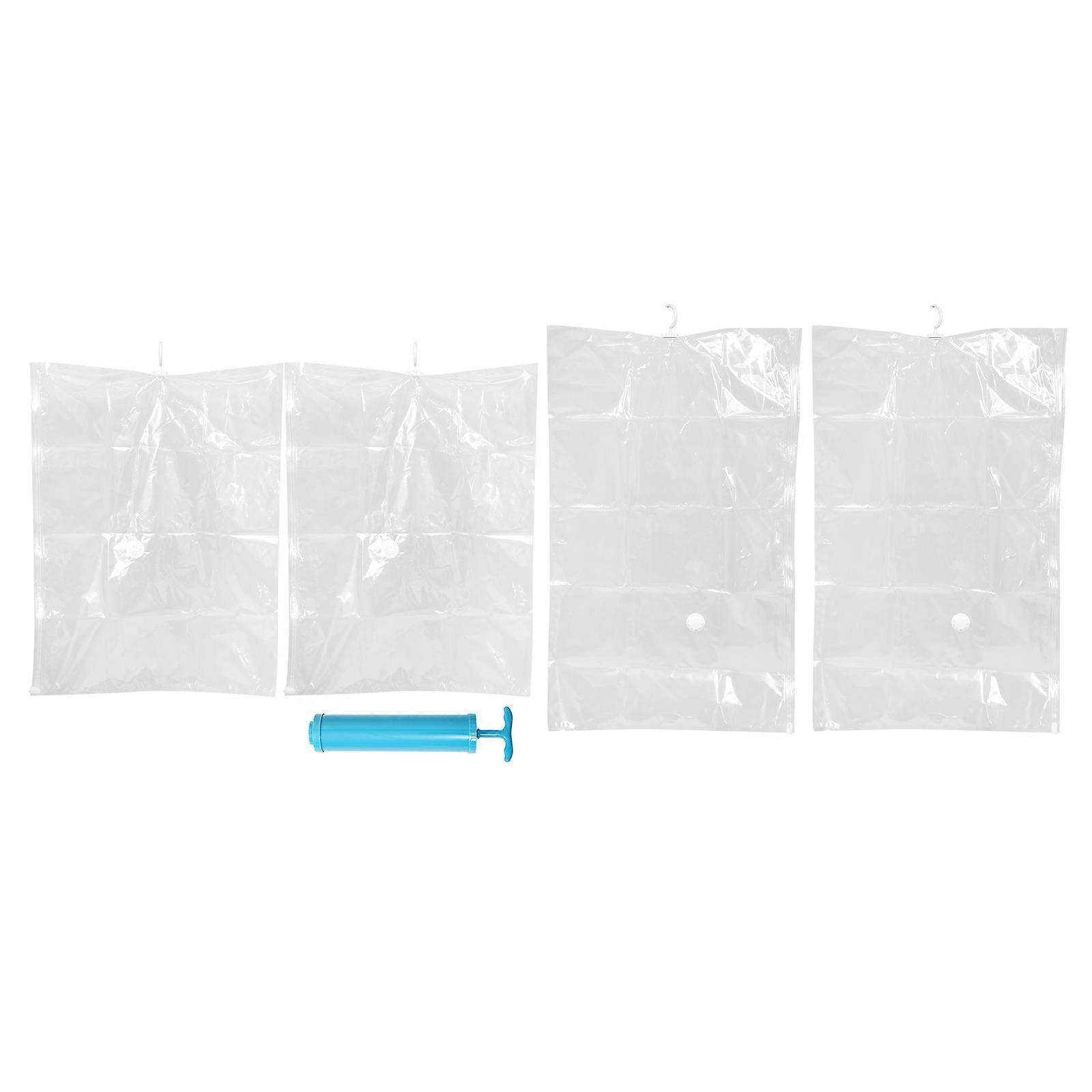 Closet Hanging Vacuum Compression Bags for Storage 5Pcs Set with Pump