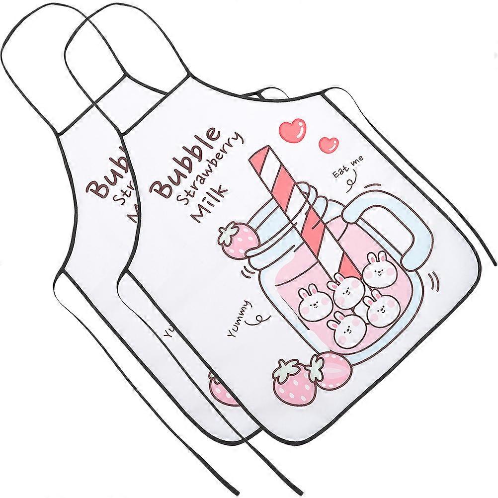 Kitchen Apron Cute Apron Cooking Clothes Protector with 8Pcs