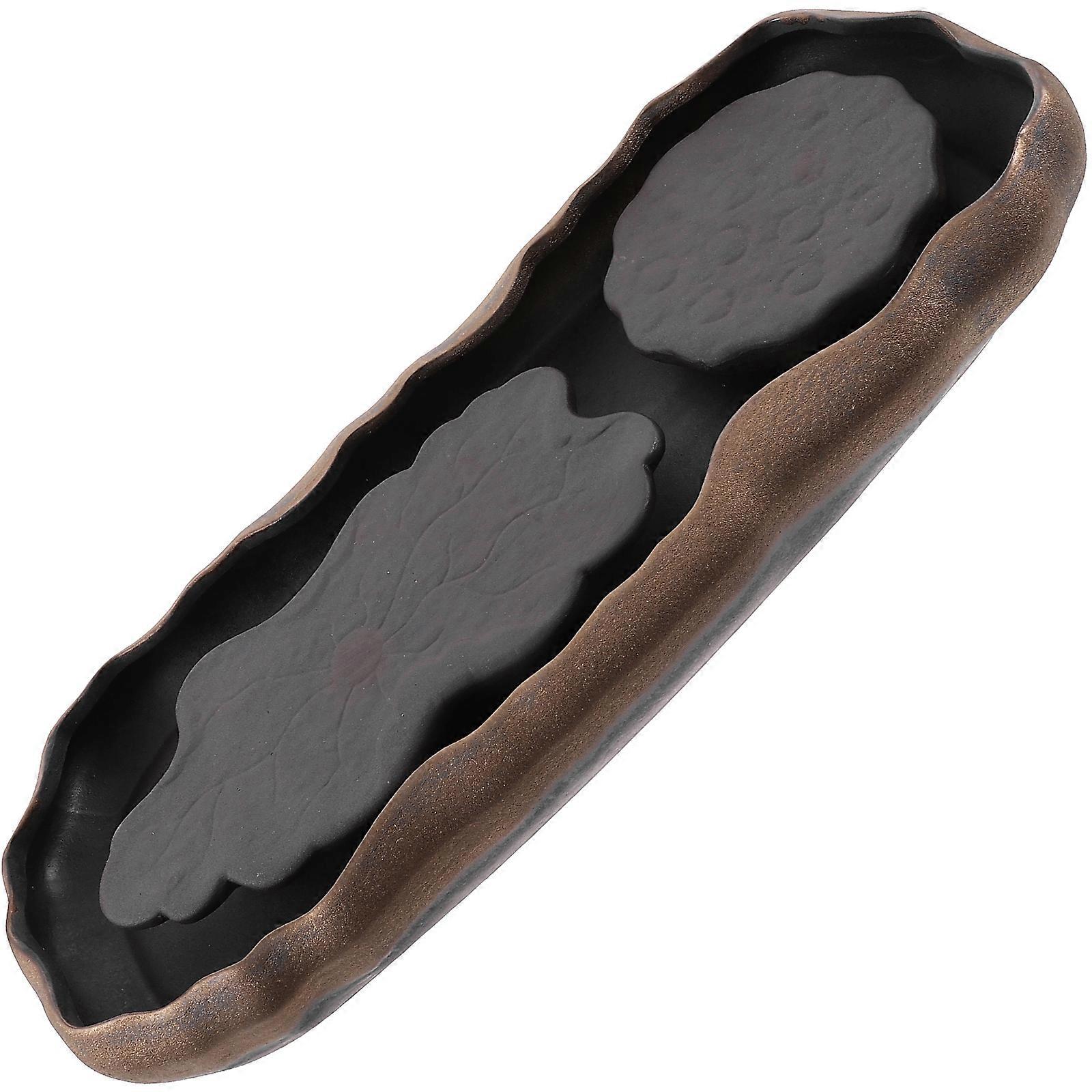 Multi Ceramic Tea Tray for Home Use 2Pcs Vintage Tea Plate Set