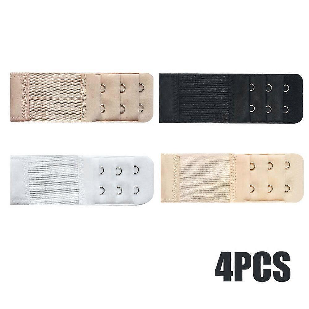 4Pcs Bra Extender 2/3/4 Hooks with Elastic Adjustable Underwear Strap Extension