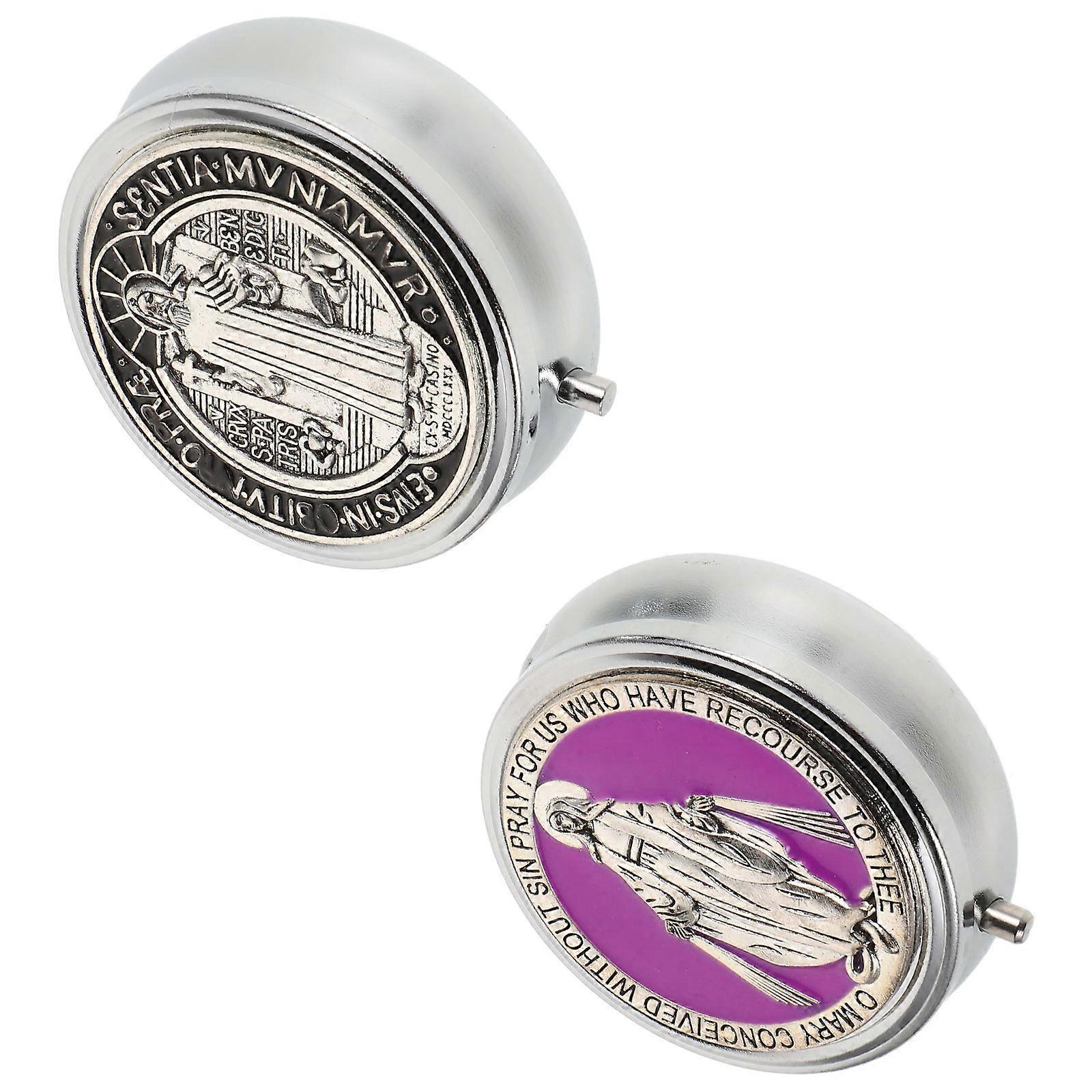 Rosary Beads Case Decorative Necklace Box for Storage 2Pcs Mini Boxes