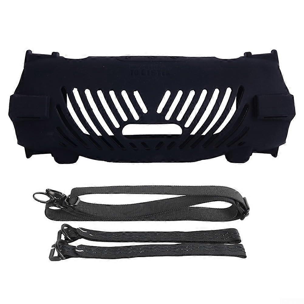 Travel Optimized Silicone Case for JBL Charge 6 Speaker Lightweight Protective Cover Black