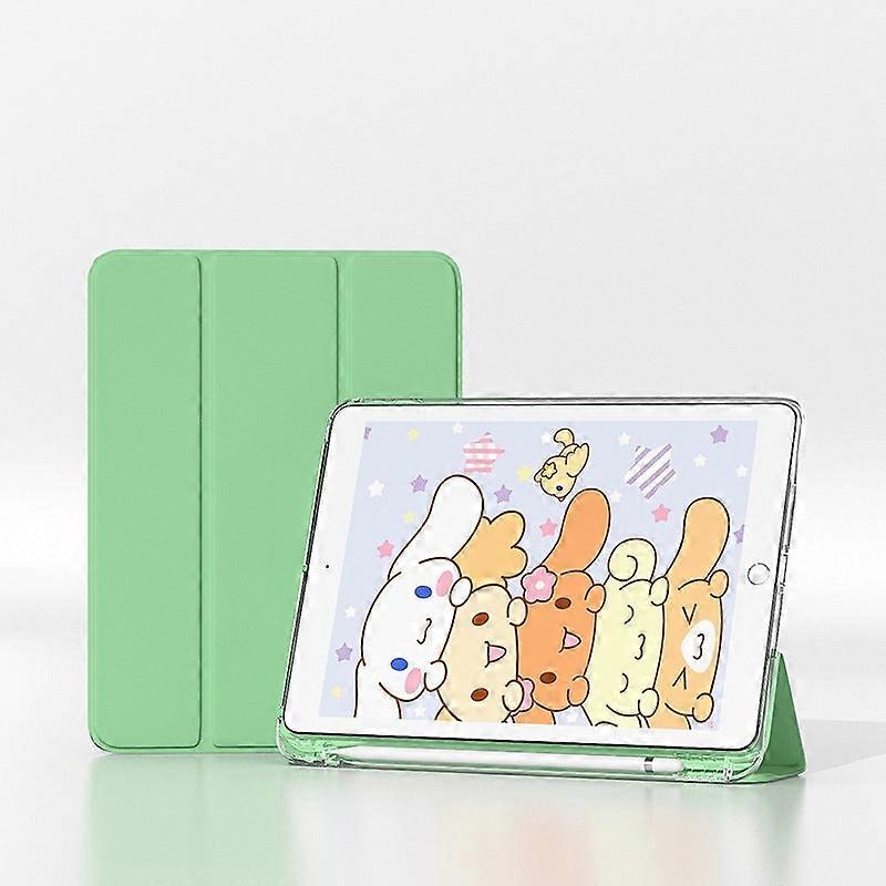 Stylish Case For Ipad 2022 Pro 11 Matcha Green Belt Trifold Transparent Soft No1773