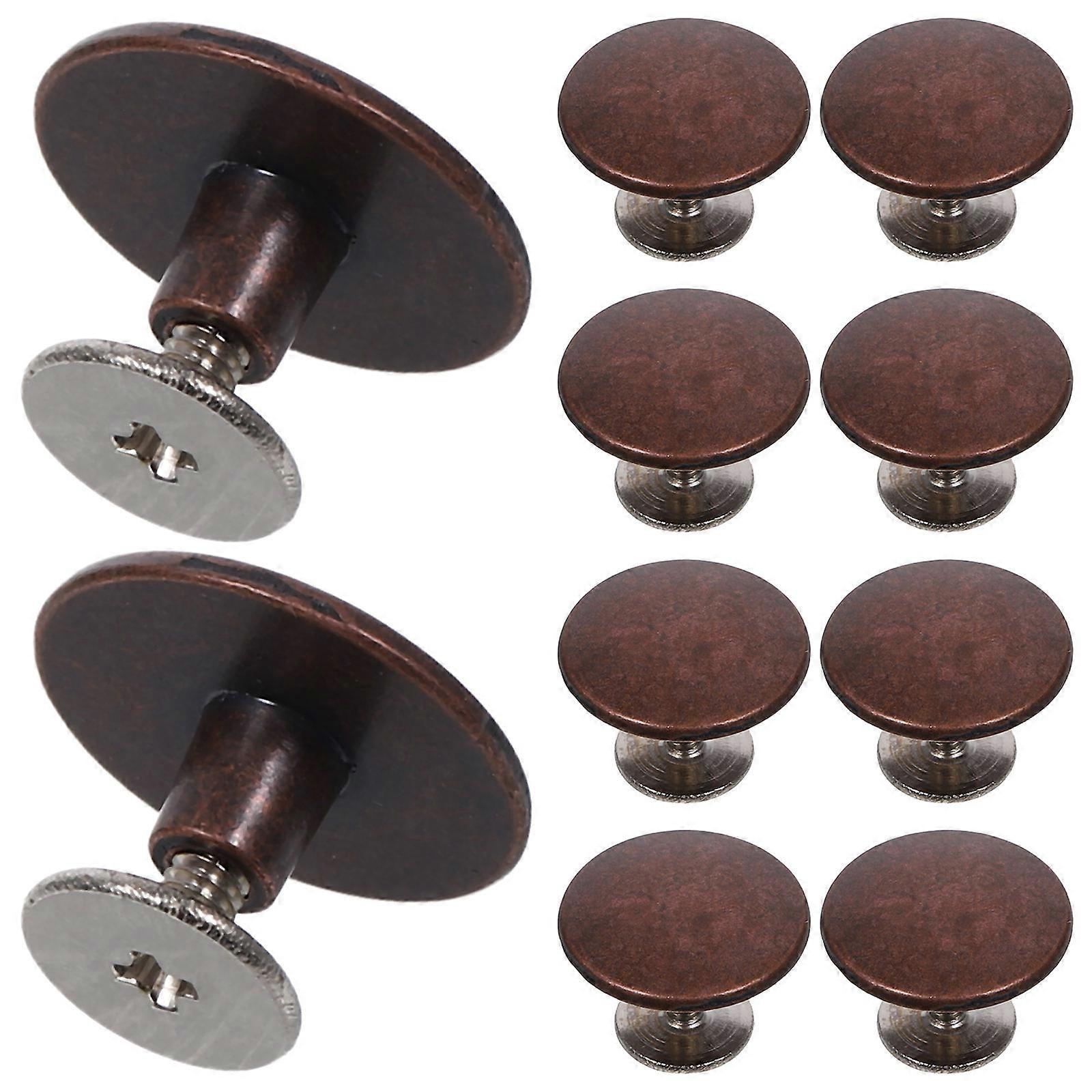 Red Bronze Zinc Alloy Round Rivets for Crafting 10Sets Screw Studs Kit