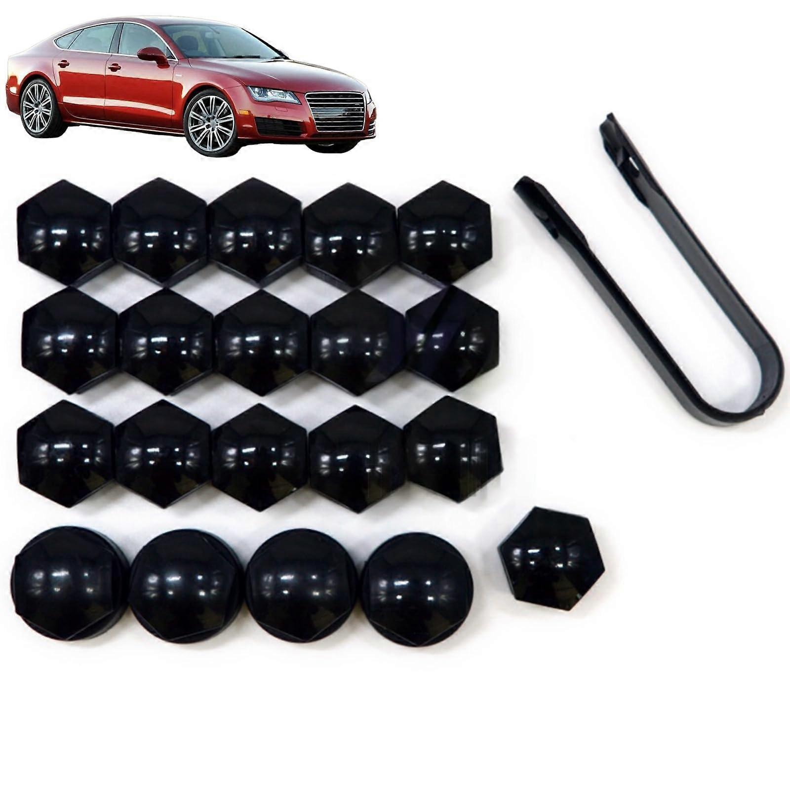 21PCS 17mm Wheel Nut Covers Set with Remover Tool, AntiTheft Lug Nut Caps, Universal Car Fit