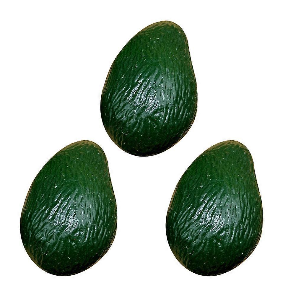 Artificial Avocado Model for Decor 3Pcs Plastic Avocado Models Photo Props