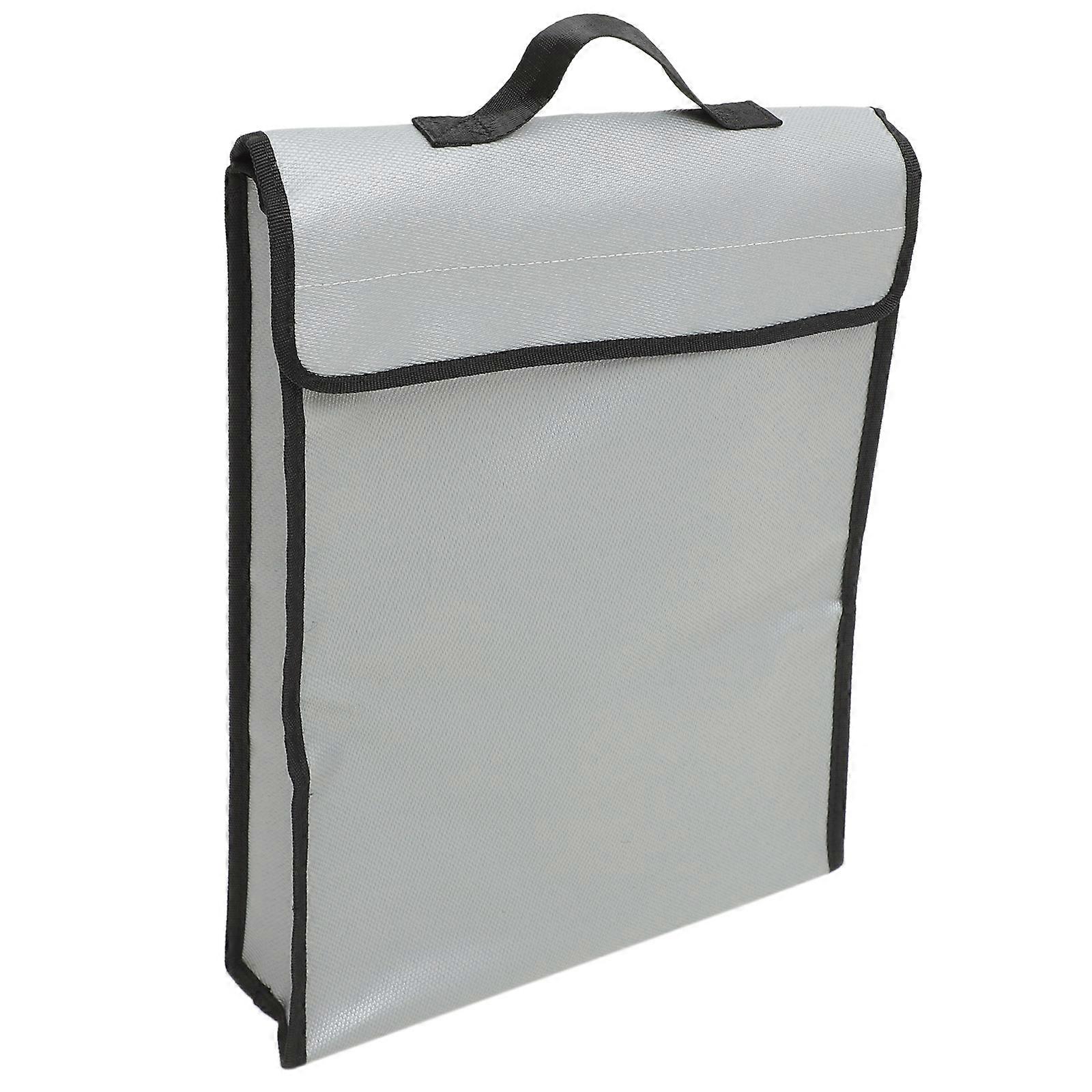 Grey Fire Resistant Document Bag for Holding Documents in Waterproof Storage