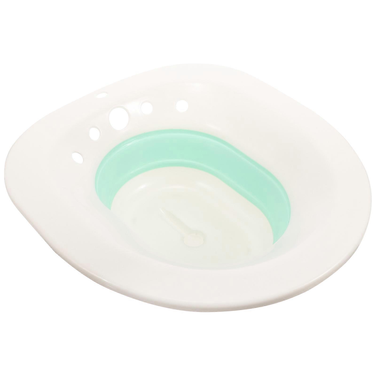 Sitz Bath Bowl White Green Foldable Plastic For Bathroom Use Cleaning 1Pack
