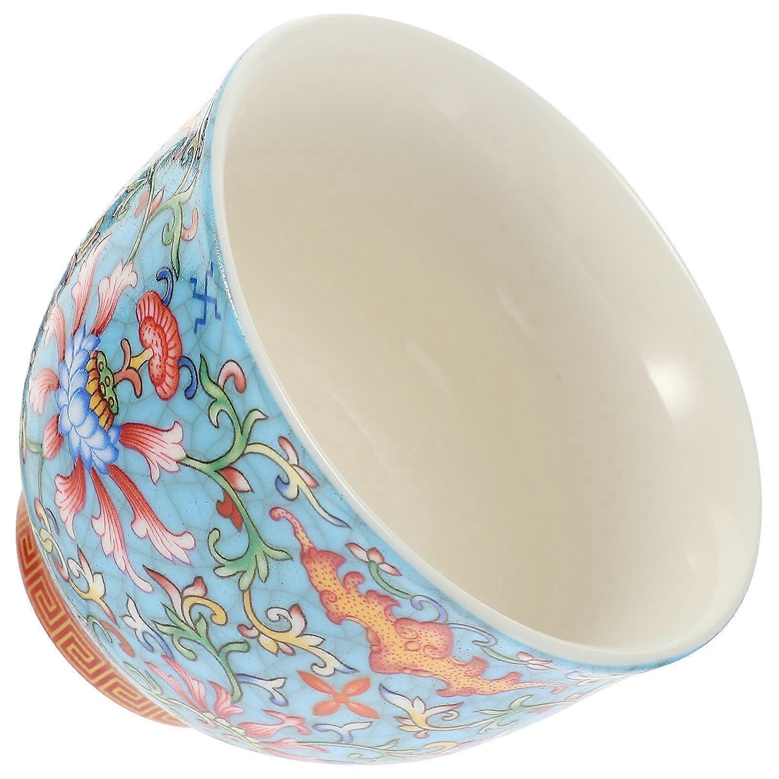 Ceramic Cup Chinese Tea Tasting Cup For Home Use Classic Style Microwavable Safe 1Pack