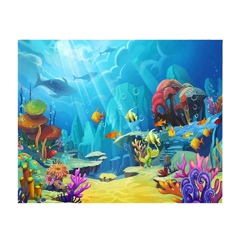 Underwater World 3D Photography Backdrop for Decoration Multicolor