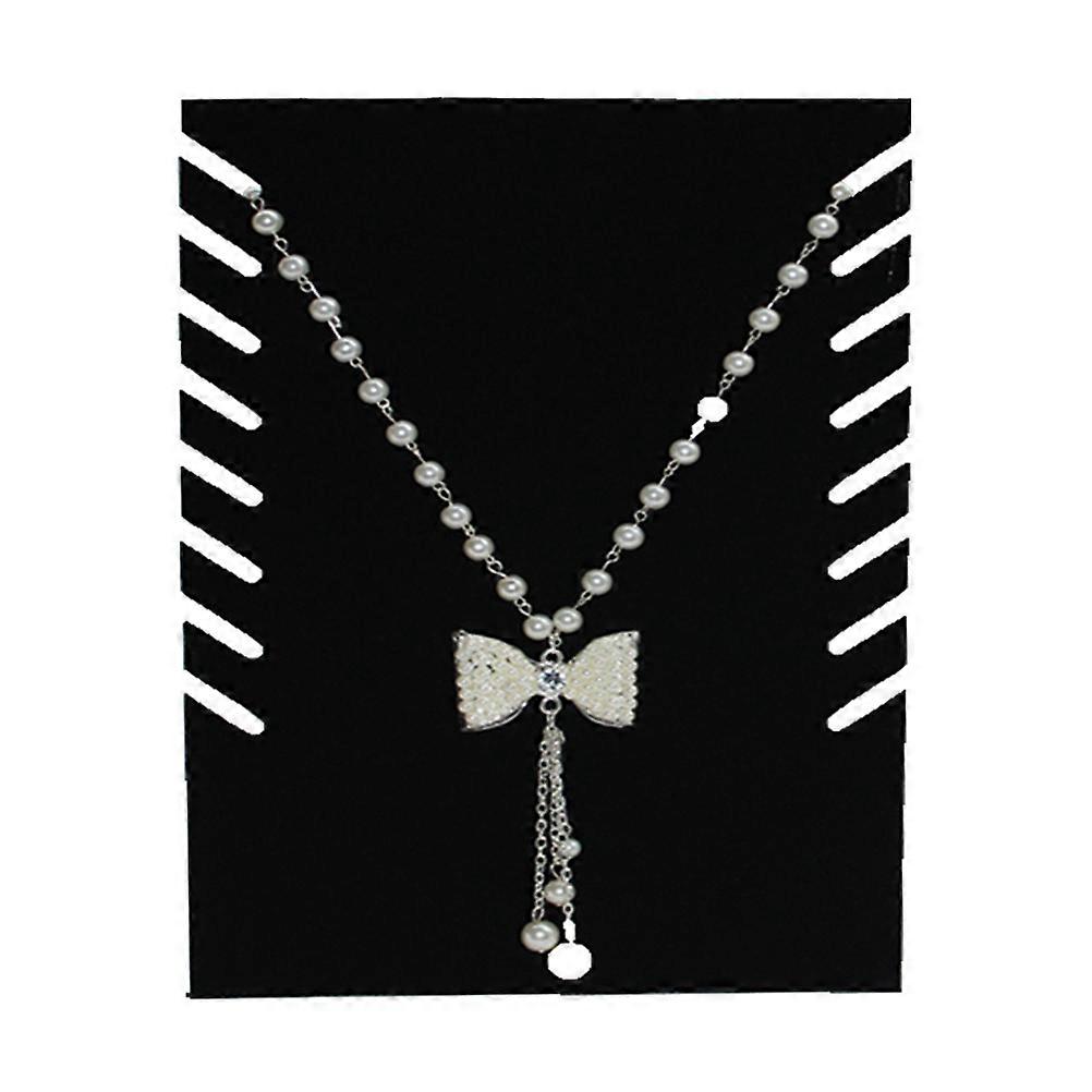 Jewelry Display Stand Rectangular Flocking Necklace Display Stand Black