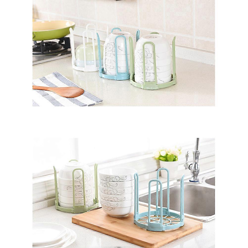 White Plastic Bowl Organizer for Kitchen Use Draining Rack