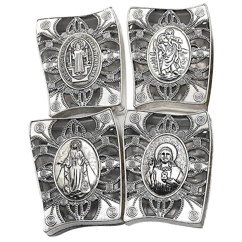 Jewelry Storage Container For Christians Gift Giving Rectangular Silver Vintage Design 8 Pcs