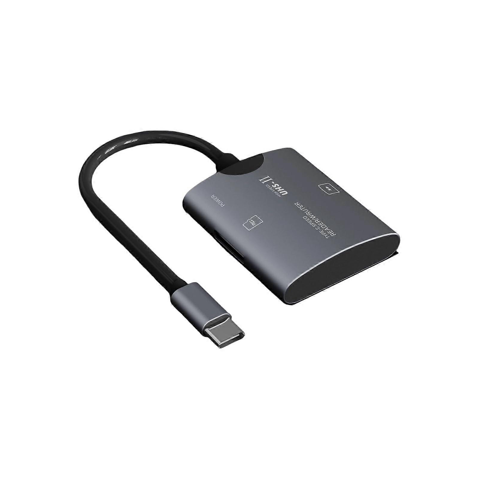 USB Type C Card Reader 480Mbps Speed Dual Slot SD MicroSD Adapter Aluminum Plug and Play