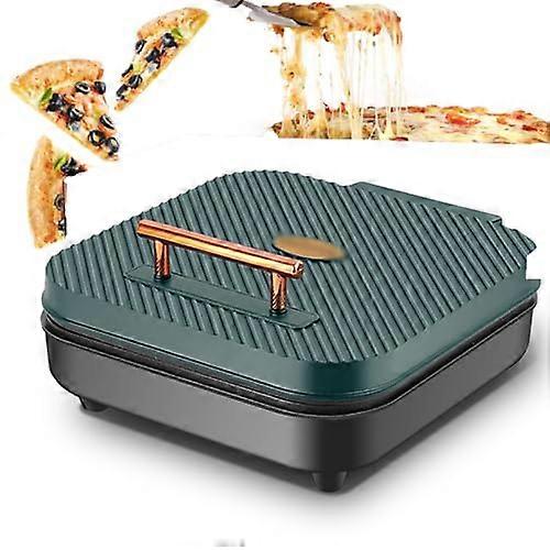 1200W DoubleSided Electric Pizza Maker with Fast Even Heating, NonStick Surface, Green