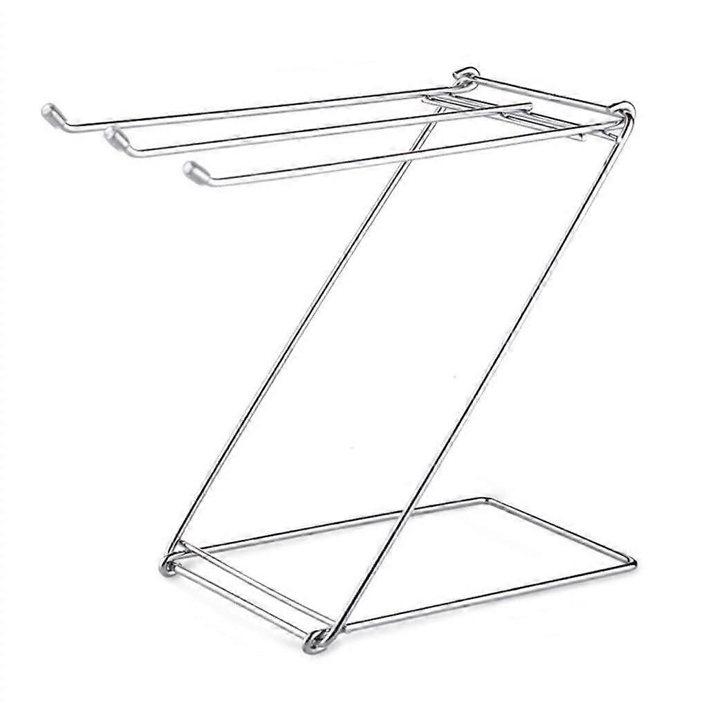 Stainless Steel Towel Rack Folding Dishcloth Holder RustResistant Kitchen Drying Shelf Silver