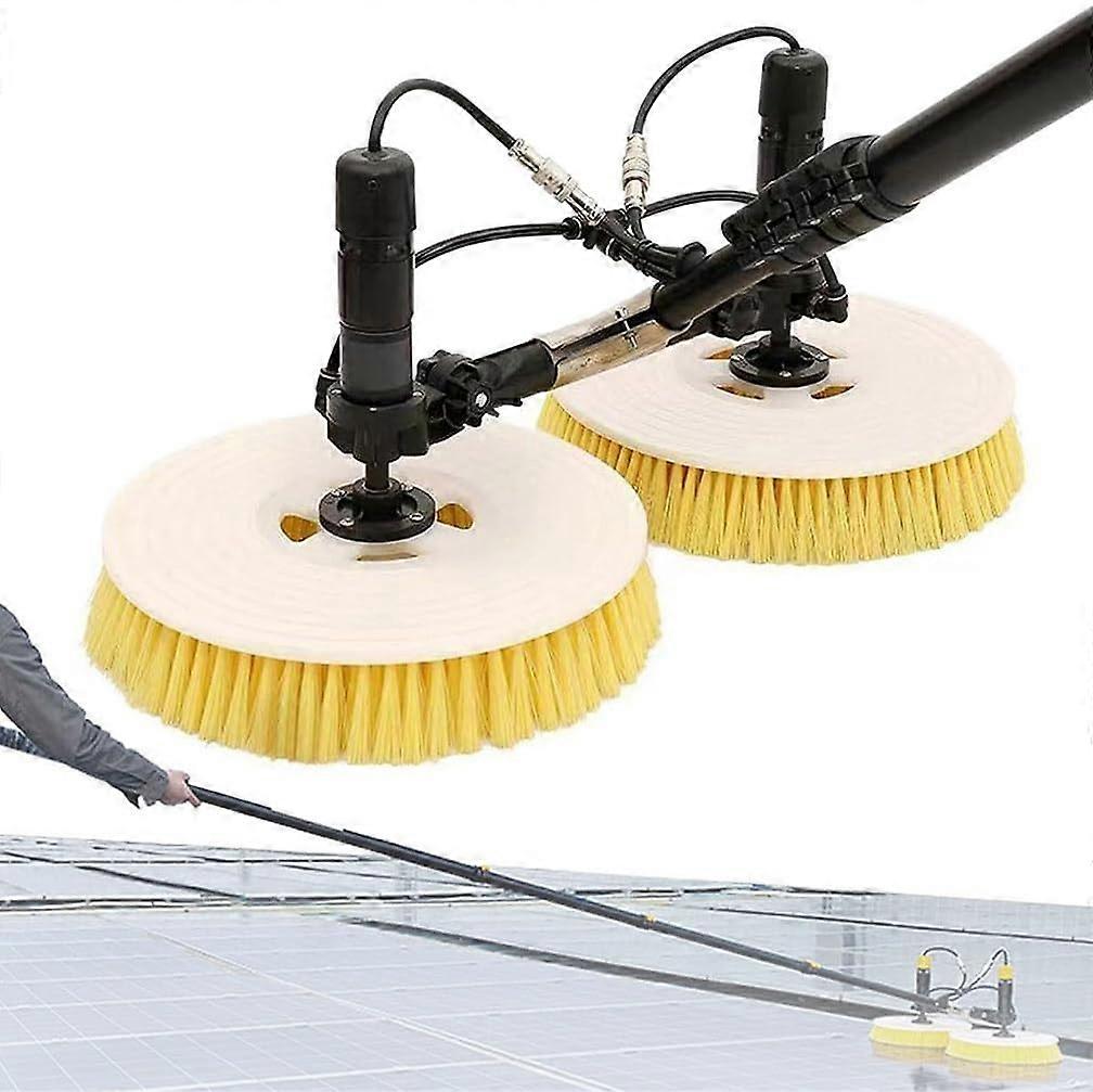 Solar Panel Cleaning Kit with Adjustable Telescopic Pole and Rotating Brush, 7.5M / 24.6Ft