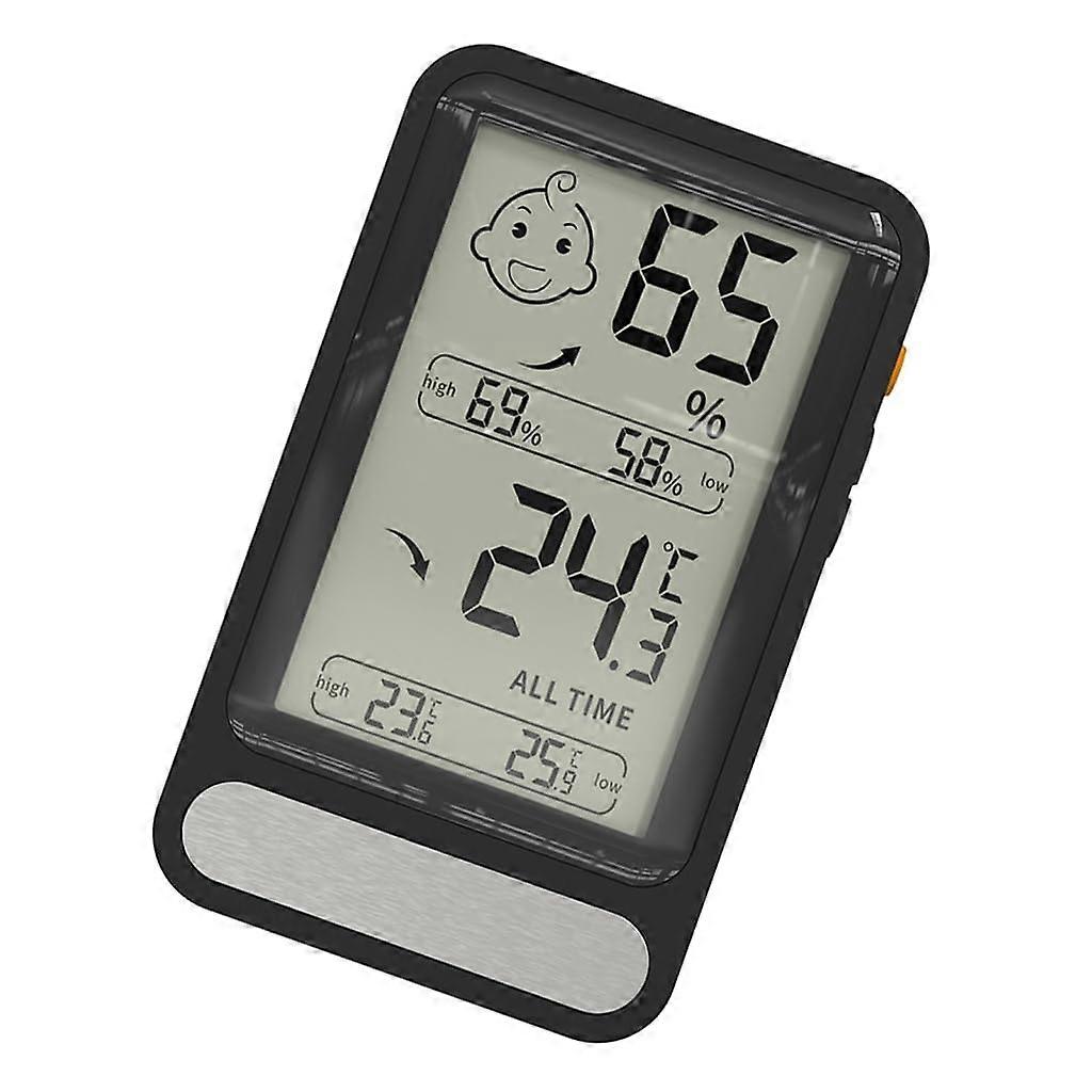 Digital Temperature Humidity Meter Indoor Thermometer Hygrometer Large Screen Backlight Memory Black