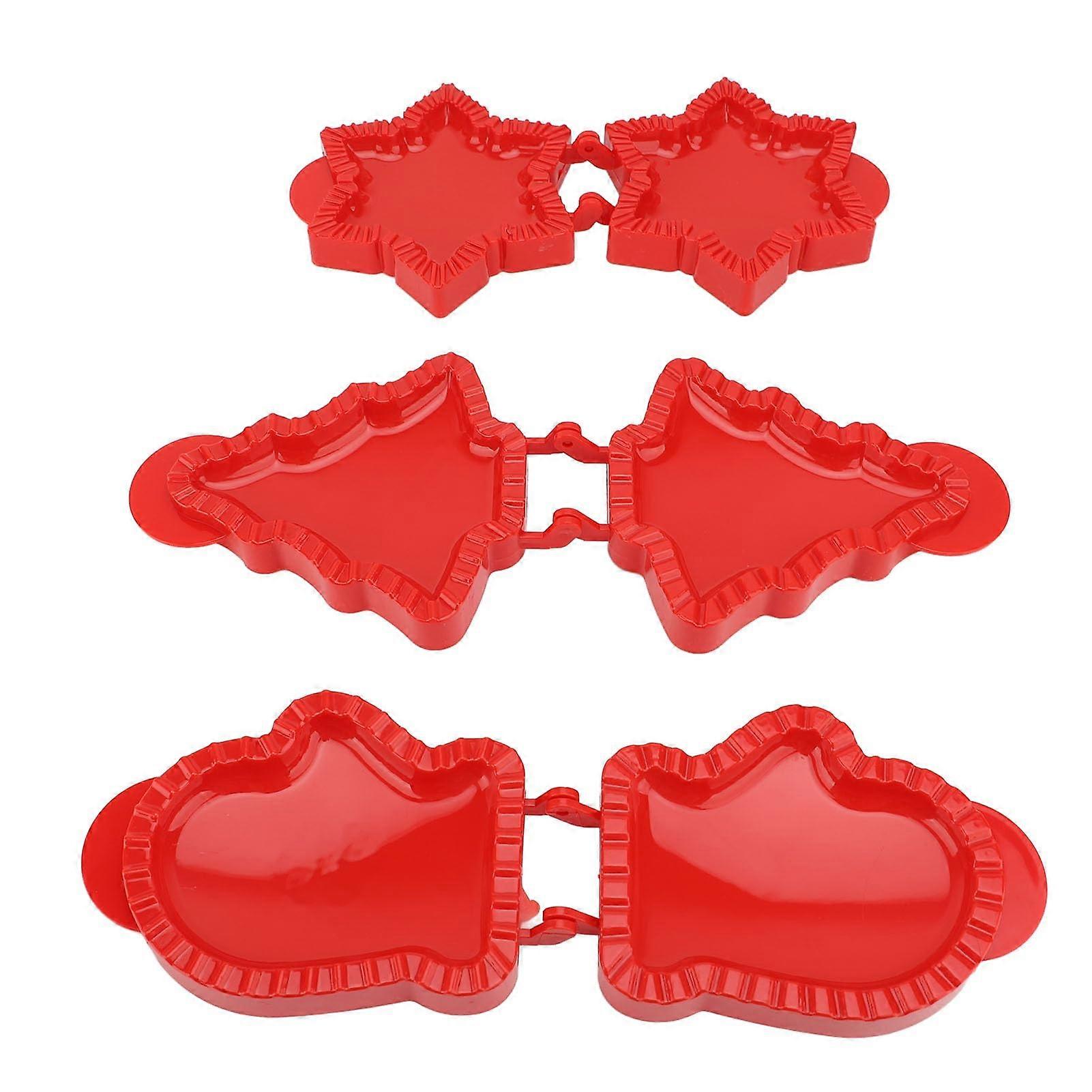 Pocket Pie Maker Set with Festive Shapes Snowflake Xmas Tree Quick Press for Holiday Baking