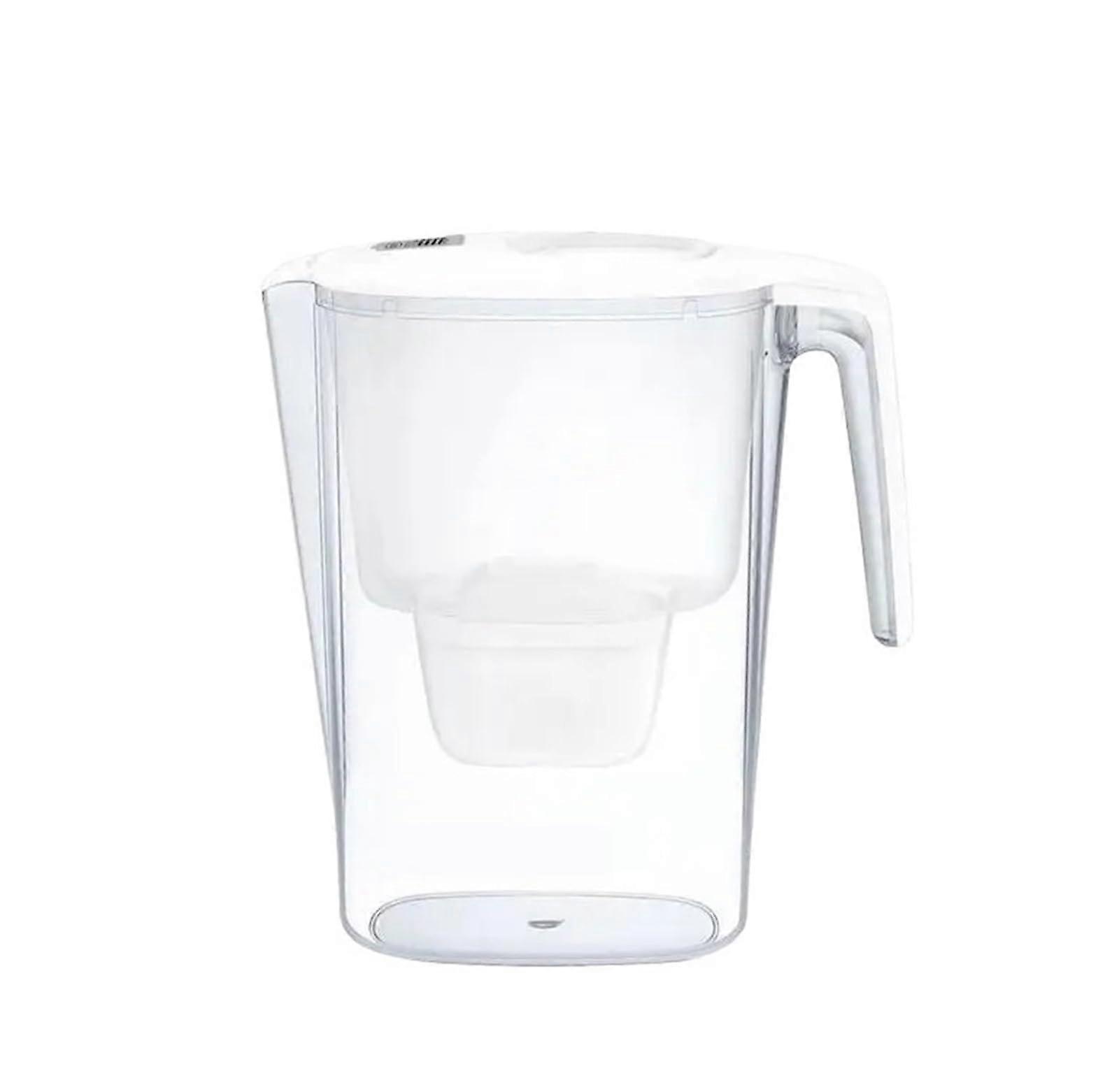 Water Filter Pitcher with Large Capacity and Filter Change Indicator for Home Kitchen Purifier White