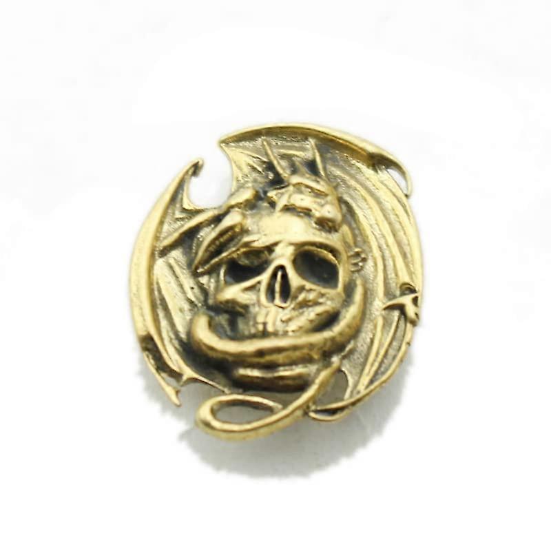 Brass Decorative Buckle Winged Dragon Skull Vintage Brass Finish Durable Solid Construction
