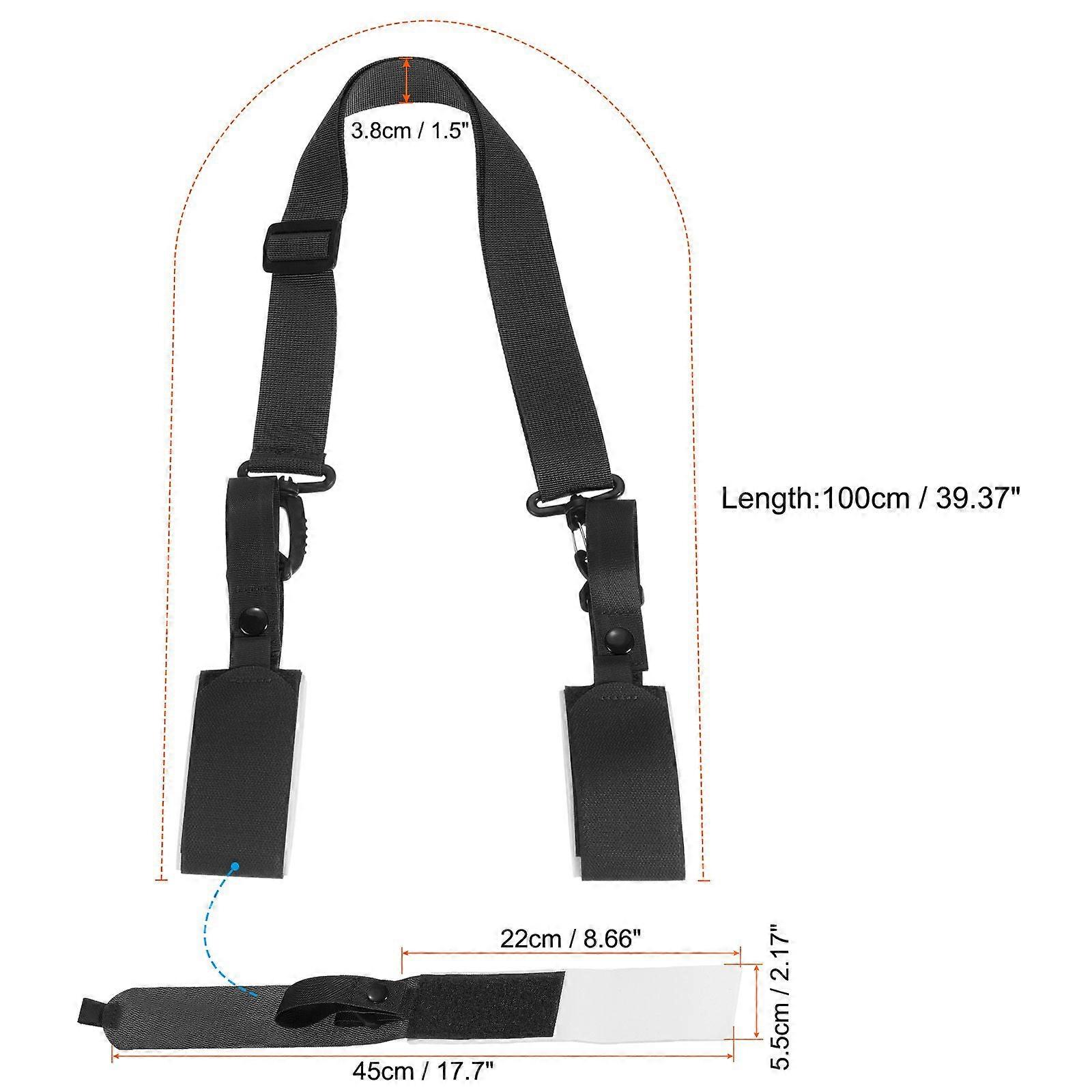 100cmx3.8cm Ski Strap & Pole Carrier, 2 Sets Ski Carrier Strap, Black