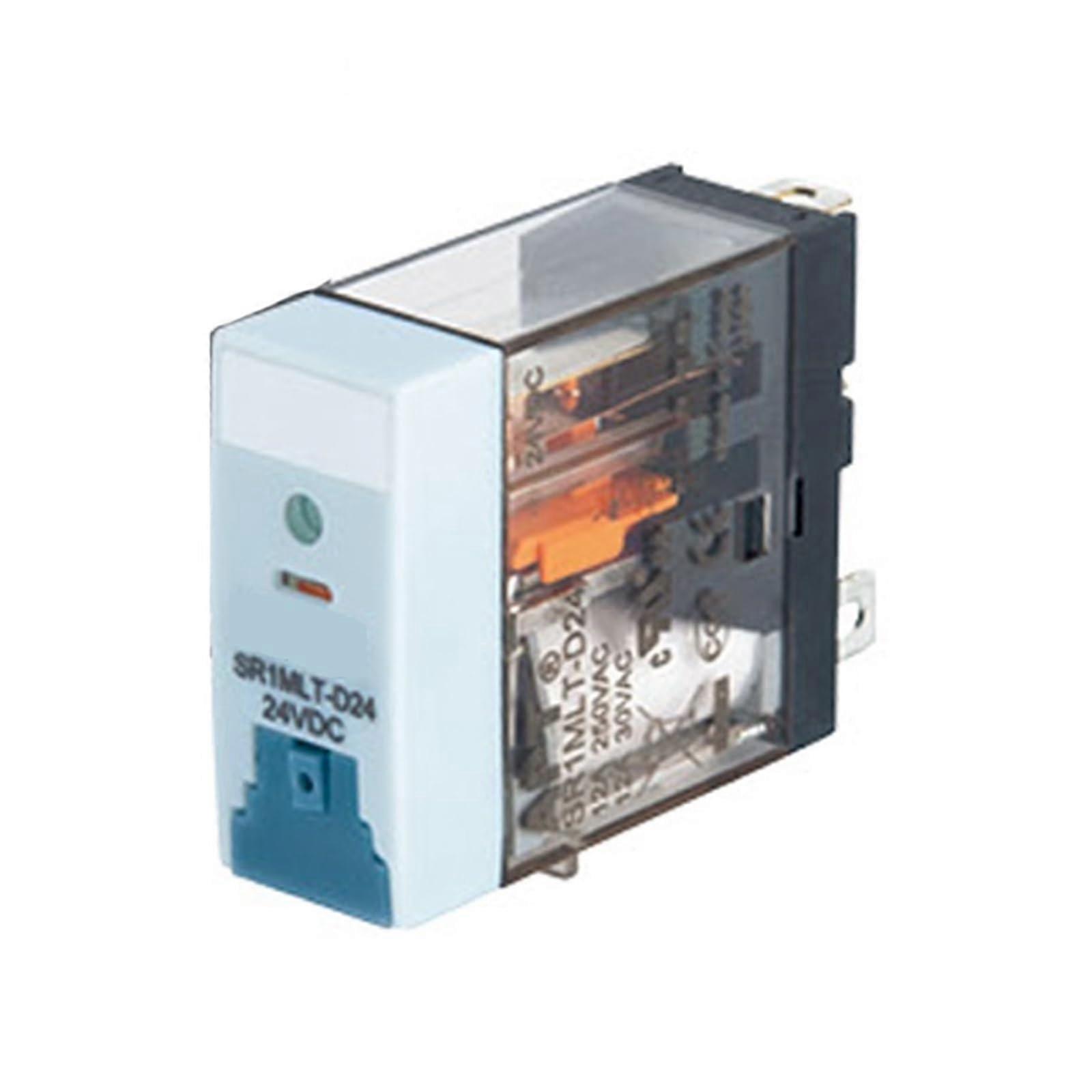 Industrial Control Relay with LED Indicator and Test Button, 24V Surge Protection SR2HLTDD24