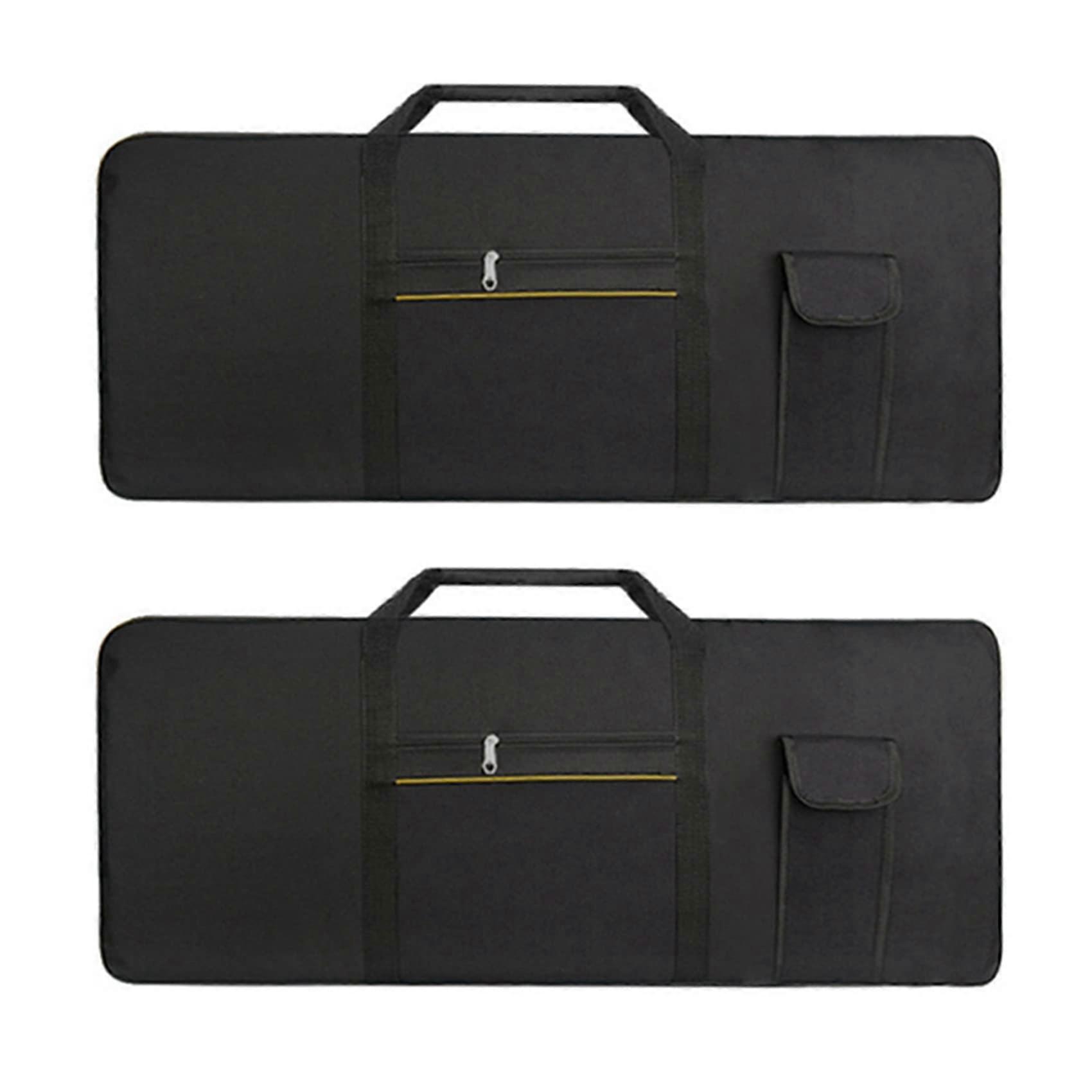 2X 61 Key Keyboard Bag Dustproof WearResistant Case with Shoulder Strap and Accessory Pocket
