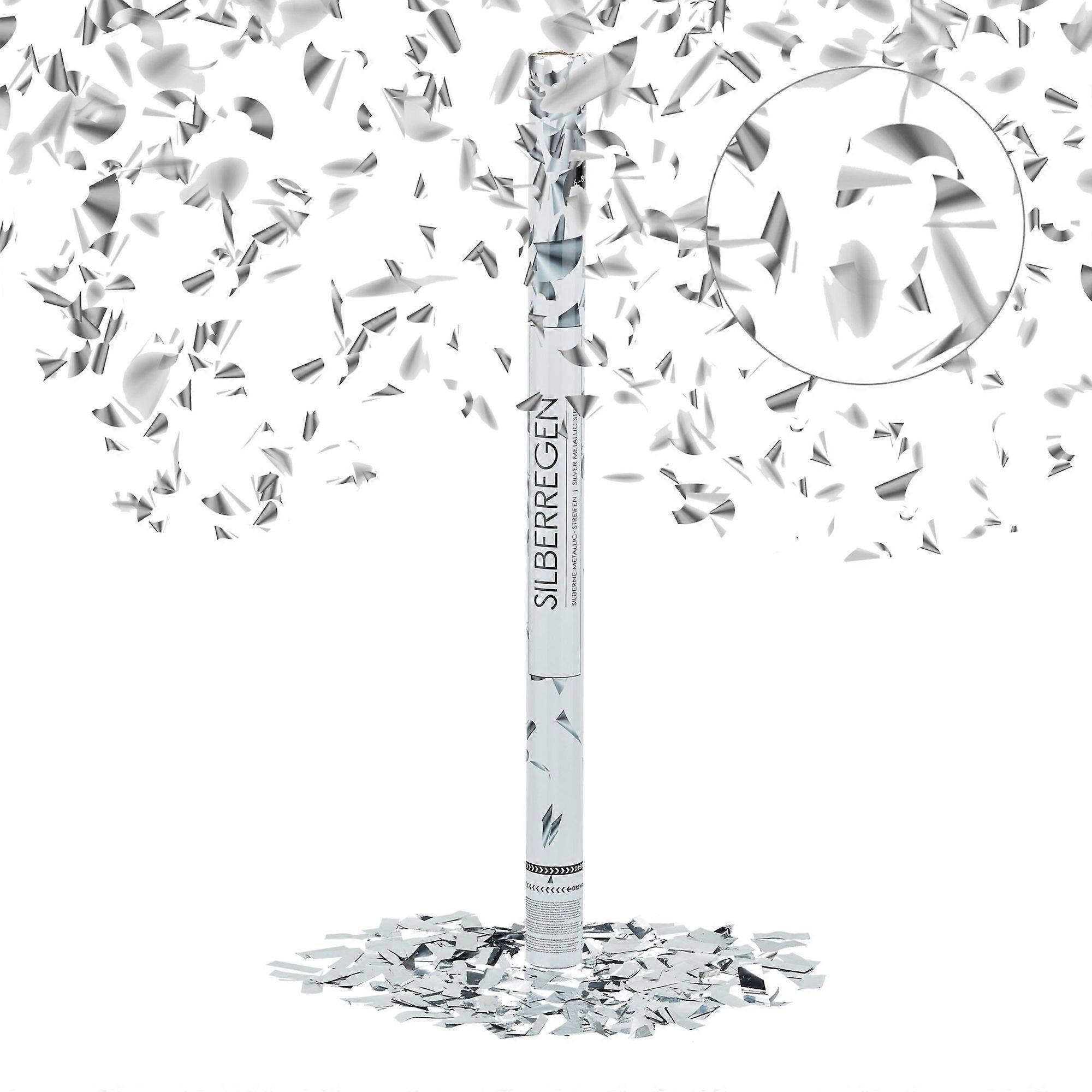 Confetti cannon 80 cm silver