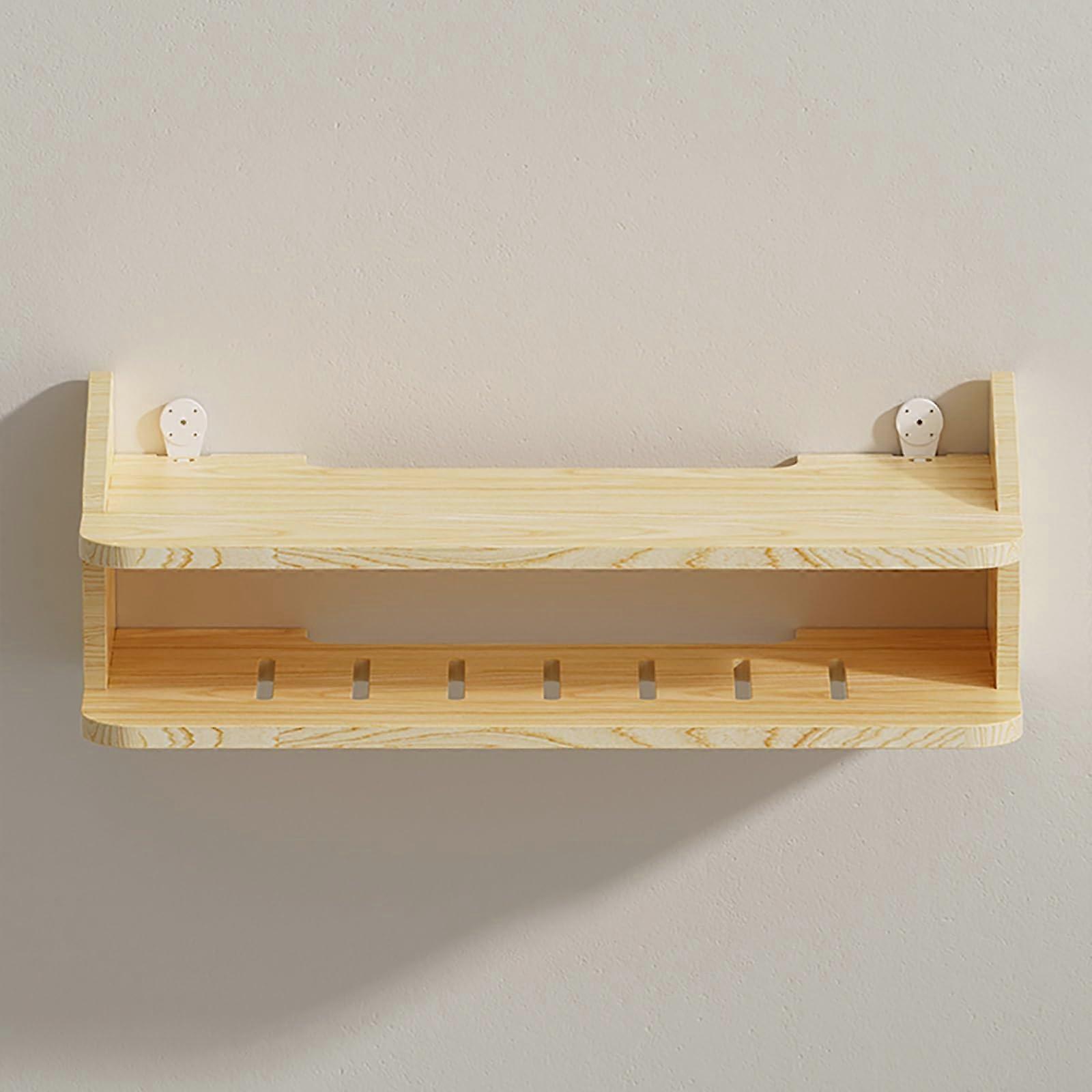 Wooden WiFi Router Storage Box with Double Layer Design, Solid Wood Cable Organizer for Home Office